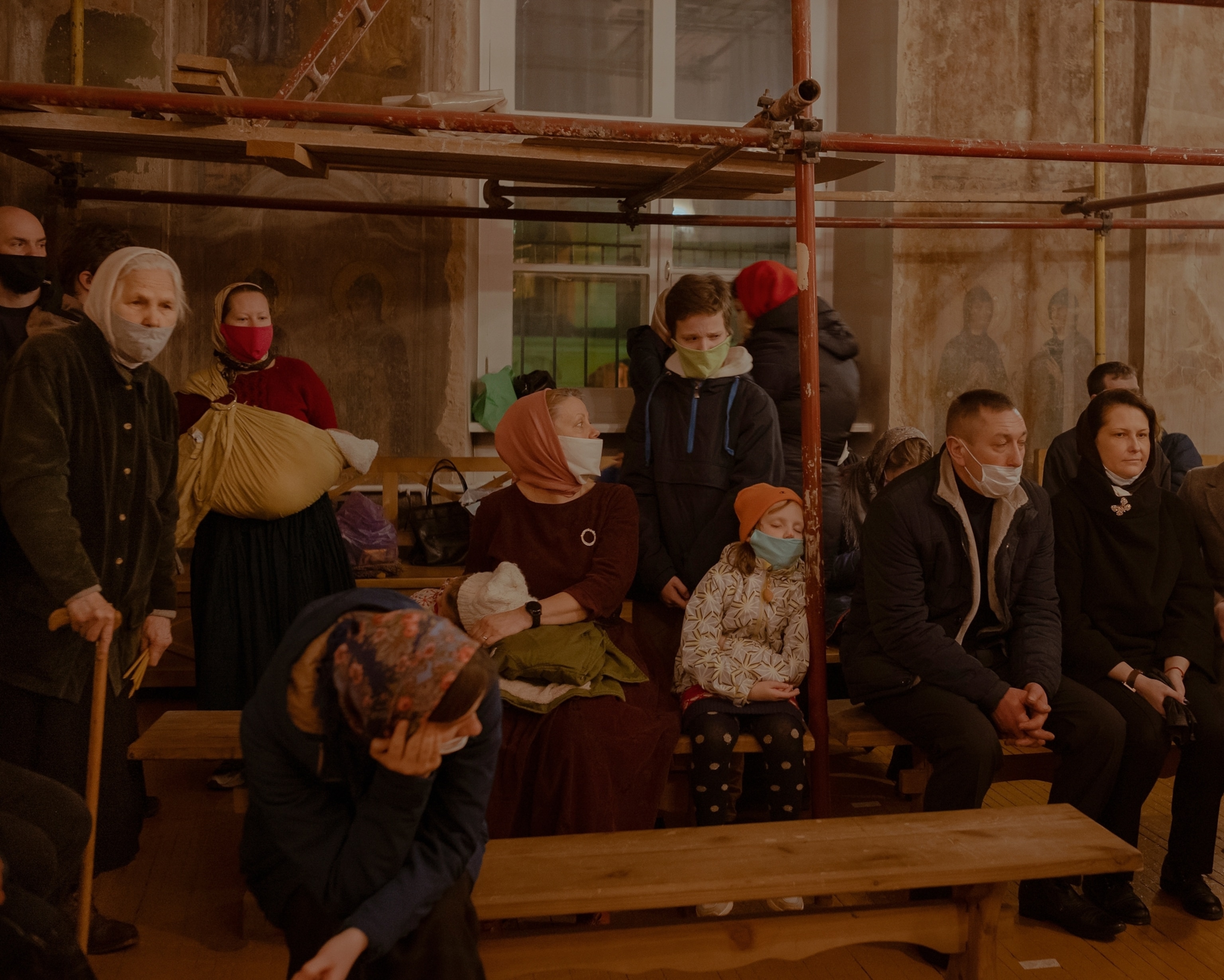 people lounging before a religious ceremony