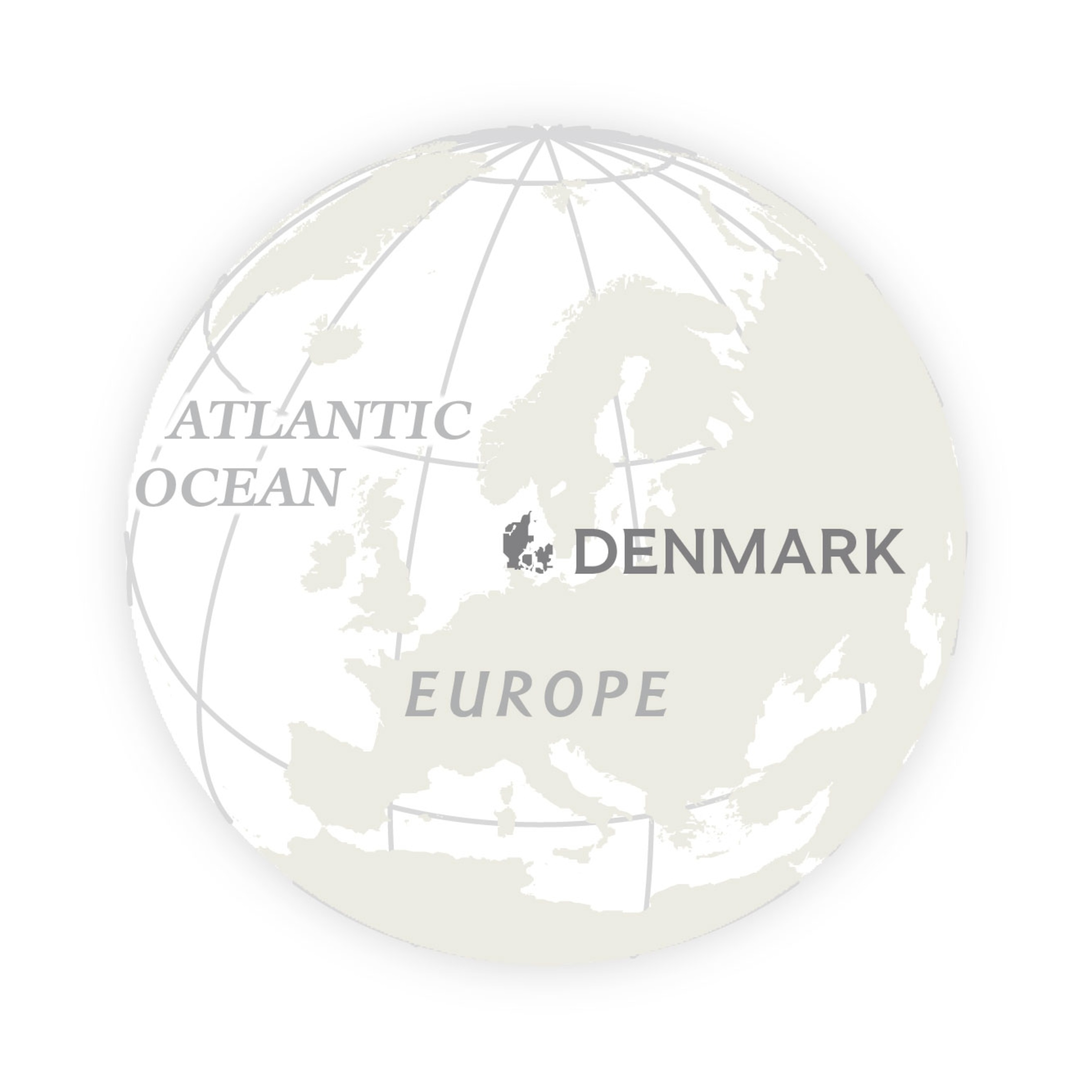 globe locating denmark in europe