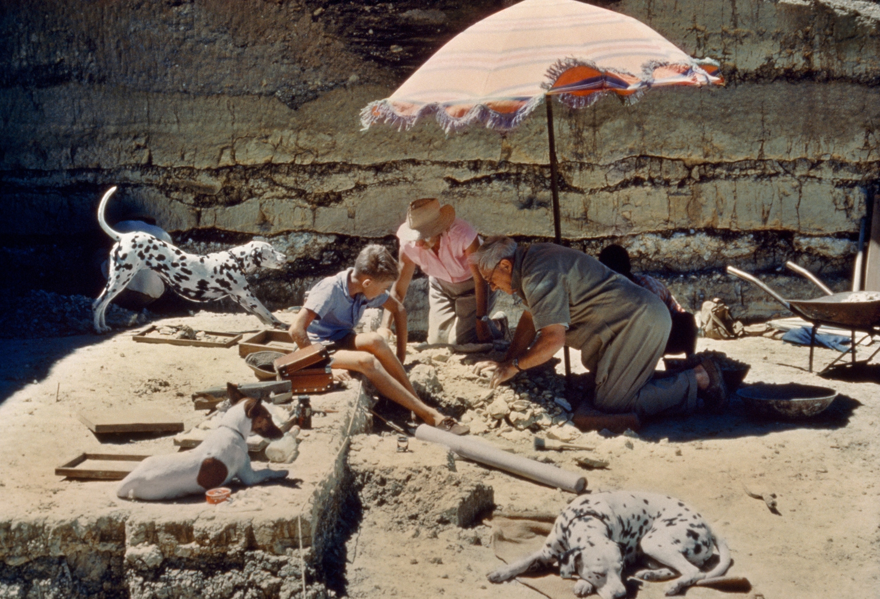 Louis Leakey and his family in Tanzania