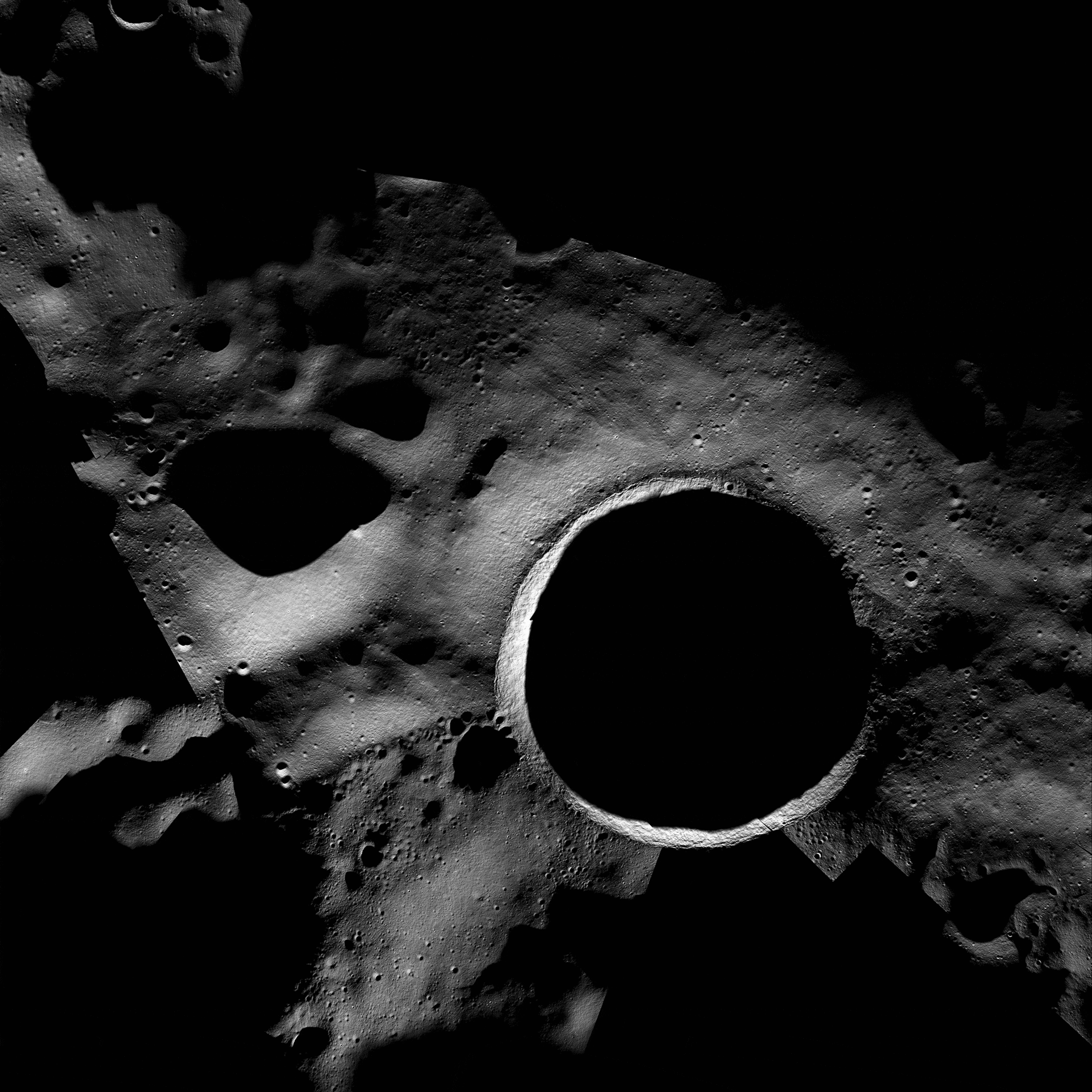 New camera sees inside the Moon's Shackleton crater.