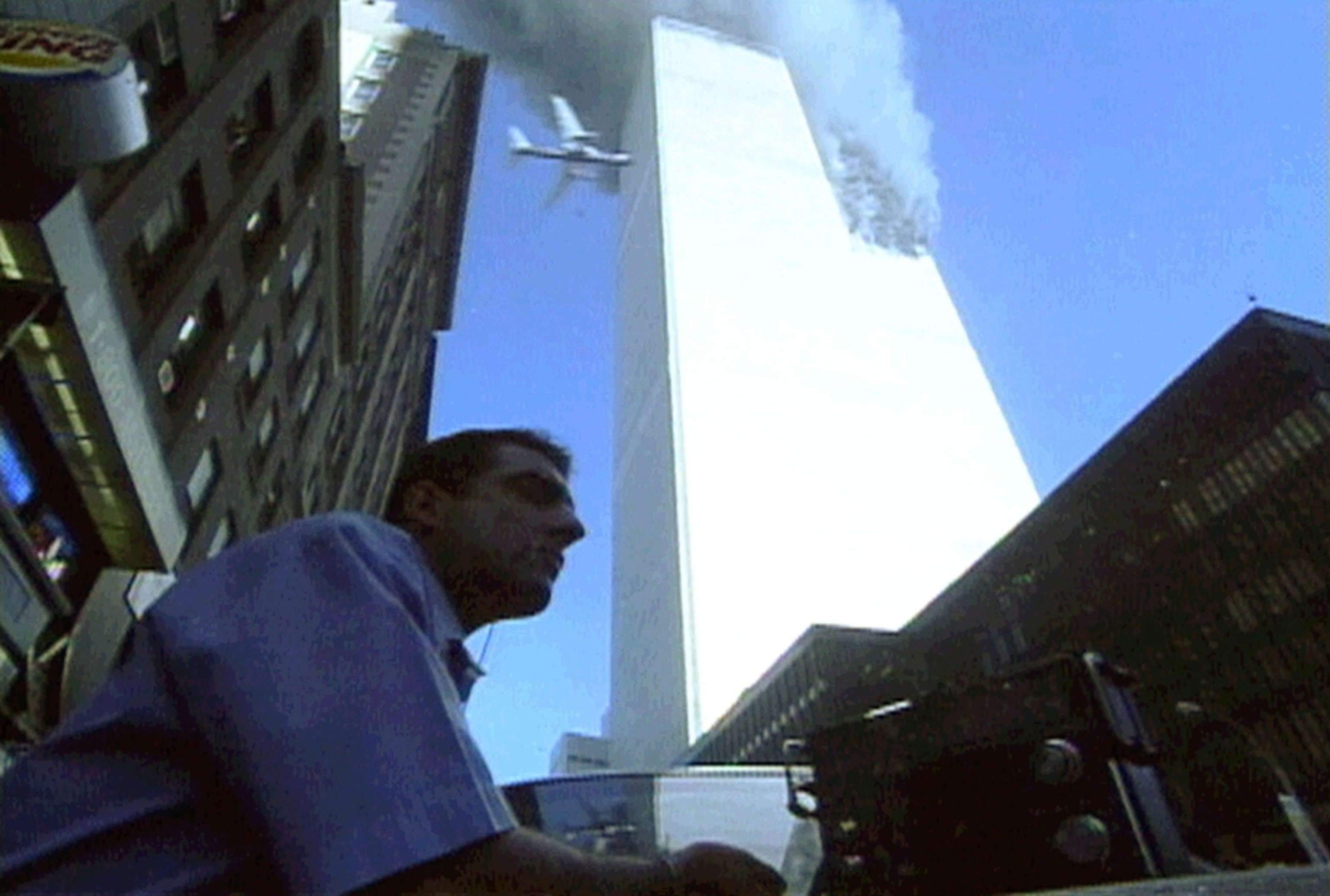 9/11 picture: United Airlines Flight 175 crashing into the World Trade Center's south tower