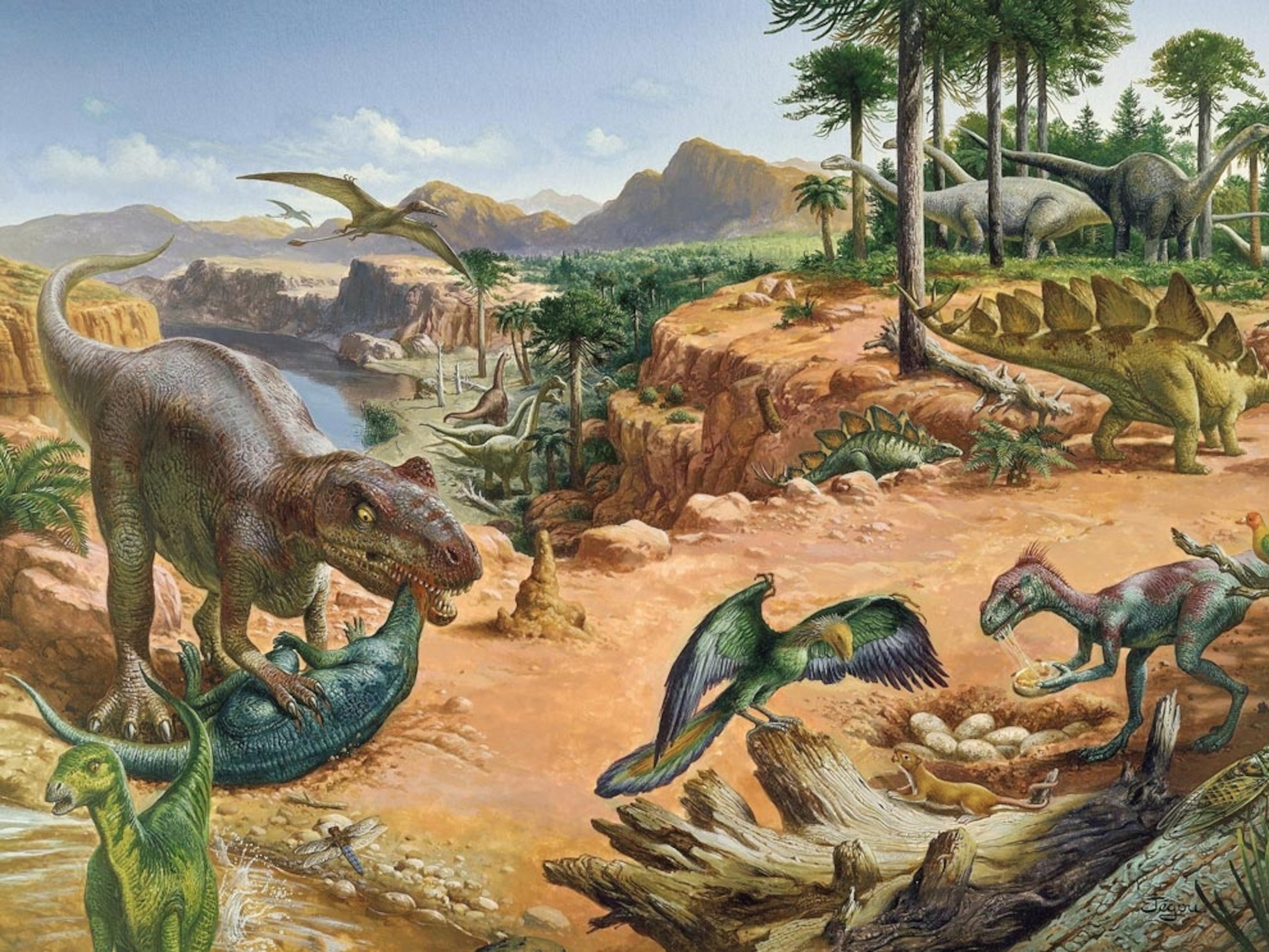 a Mesozoic landscape, Jurassic period