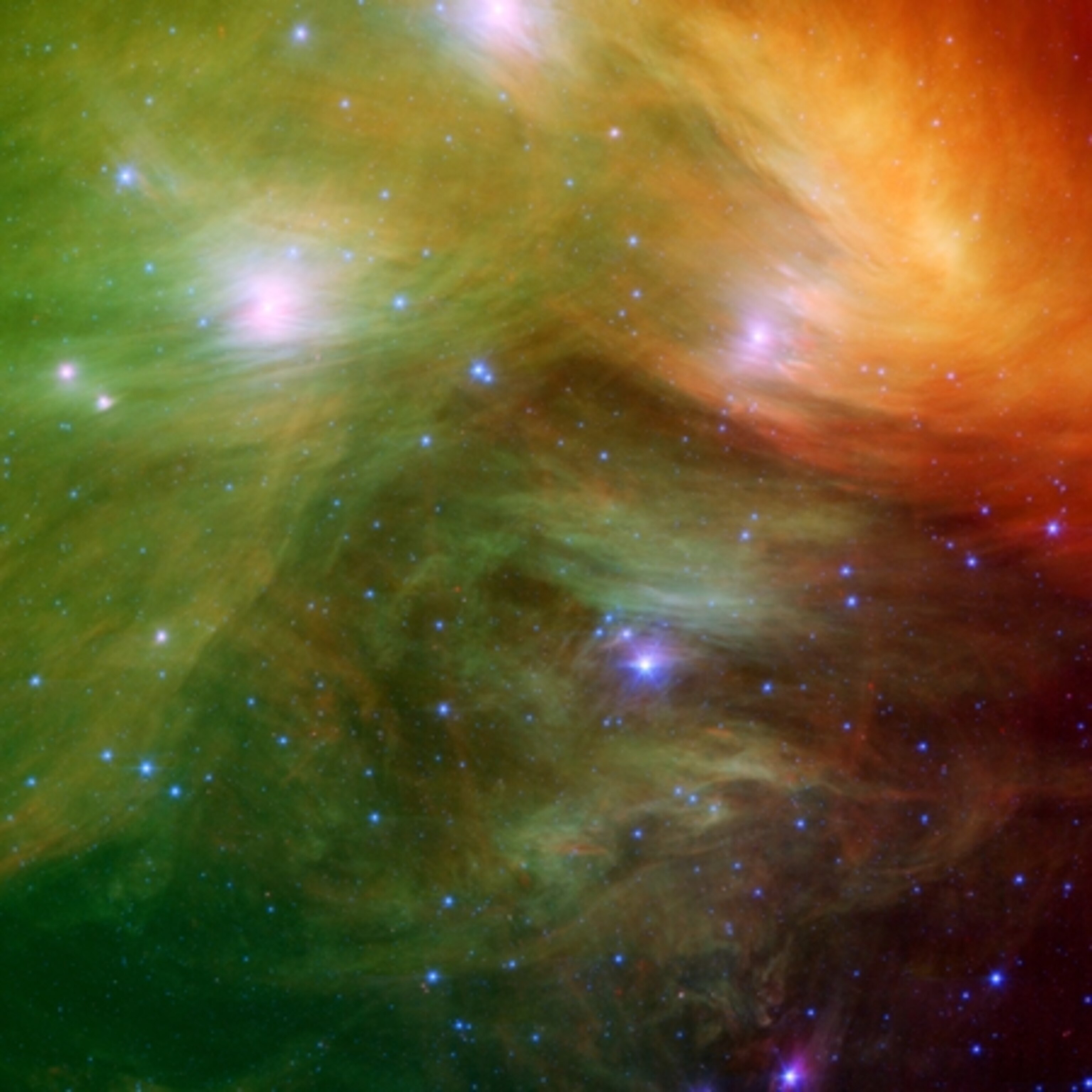 an infrared view of the Pleiades star cluster