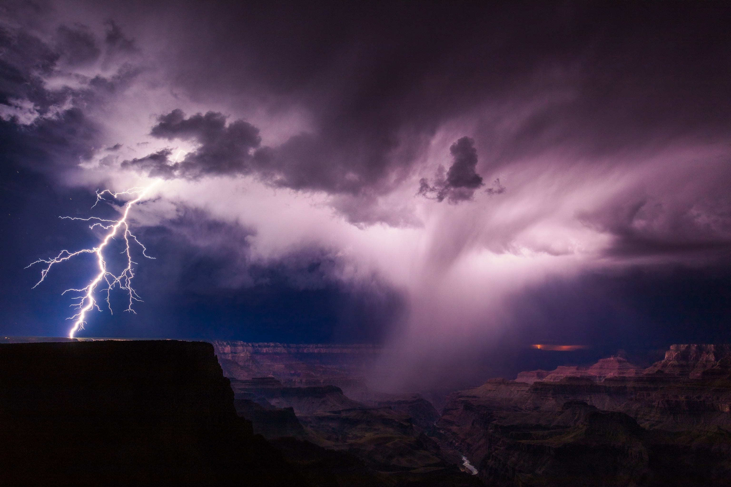 lightning over the grand canyon