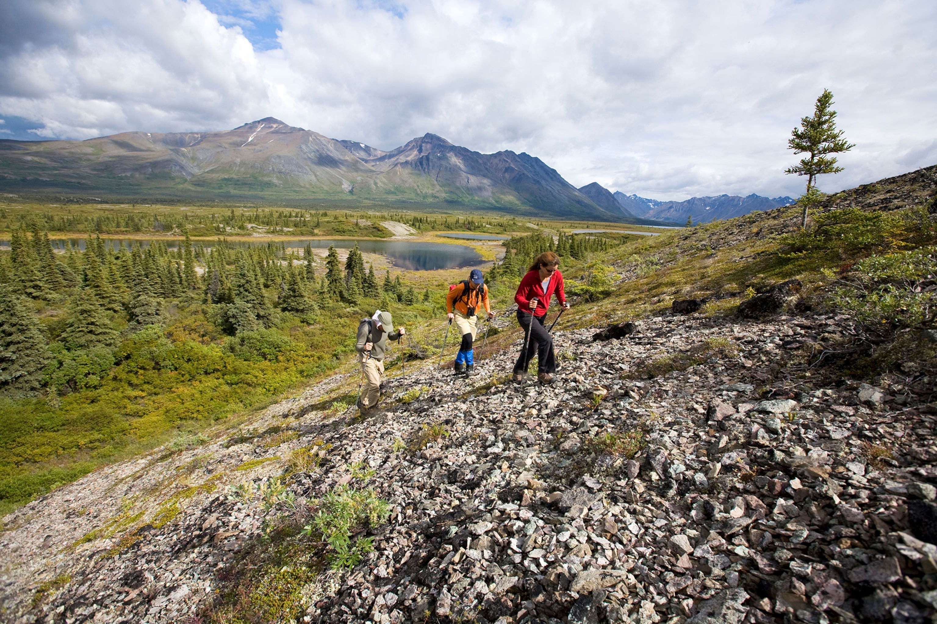 hikers in Lake Clark National Park, Alaska