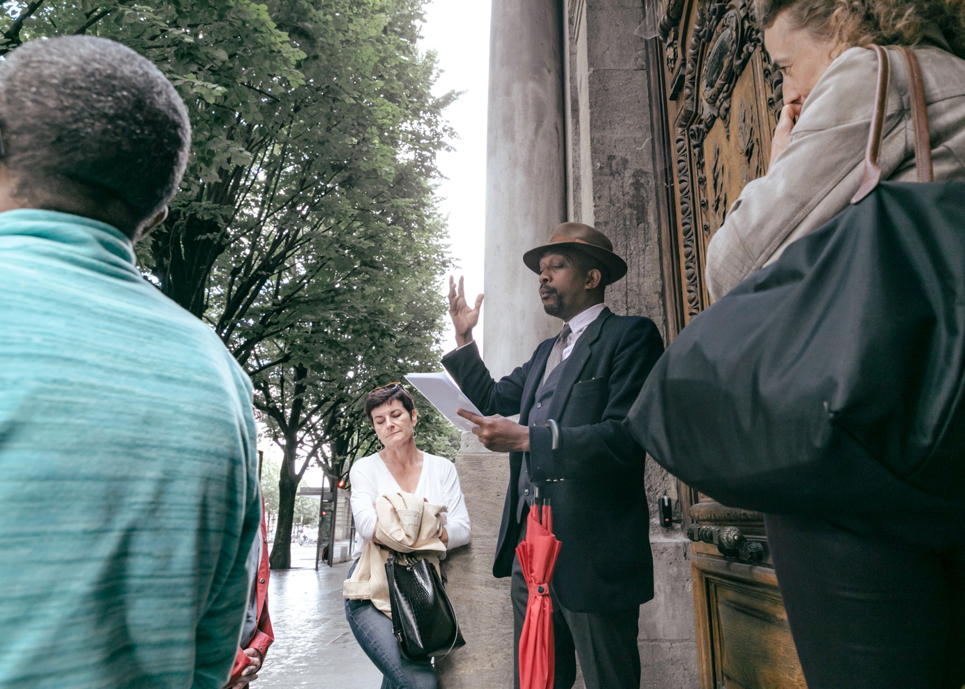 Karfa Diallo leads a tour of sites related to the slave trade in Bordeaux, France