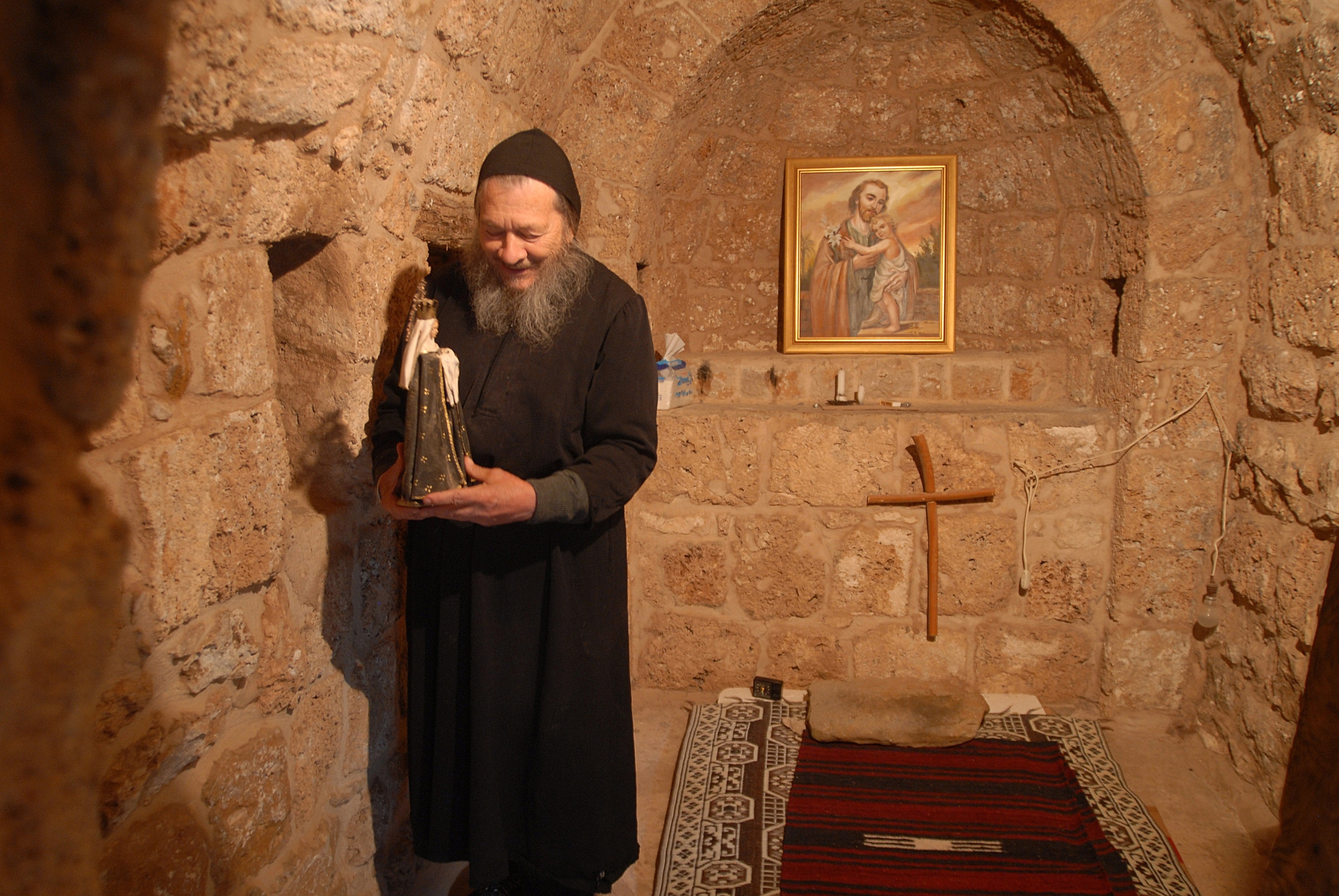 Father Dario Escobar in Our Lady of Hawka Monastery in Qaddisha Valley, Lebanon