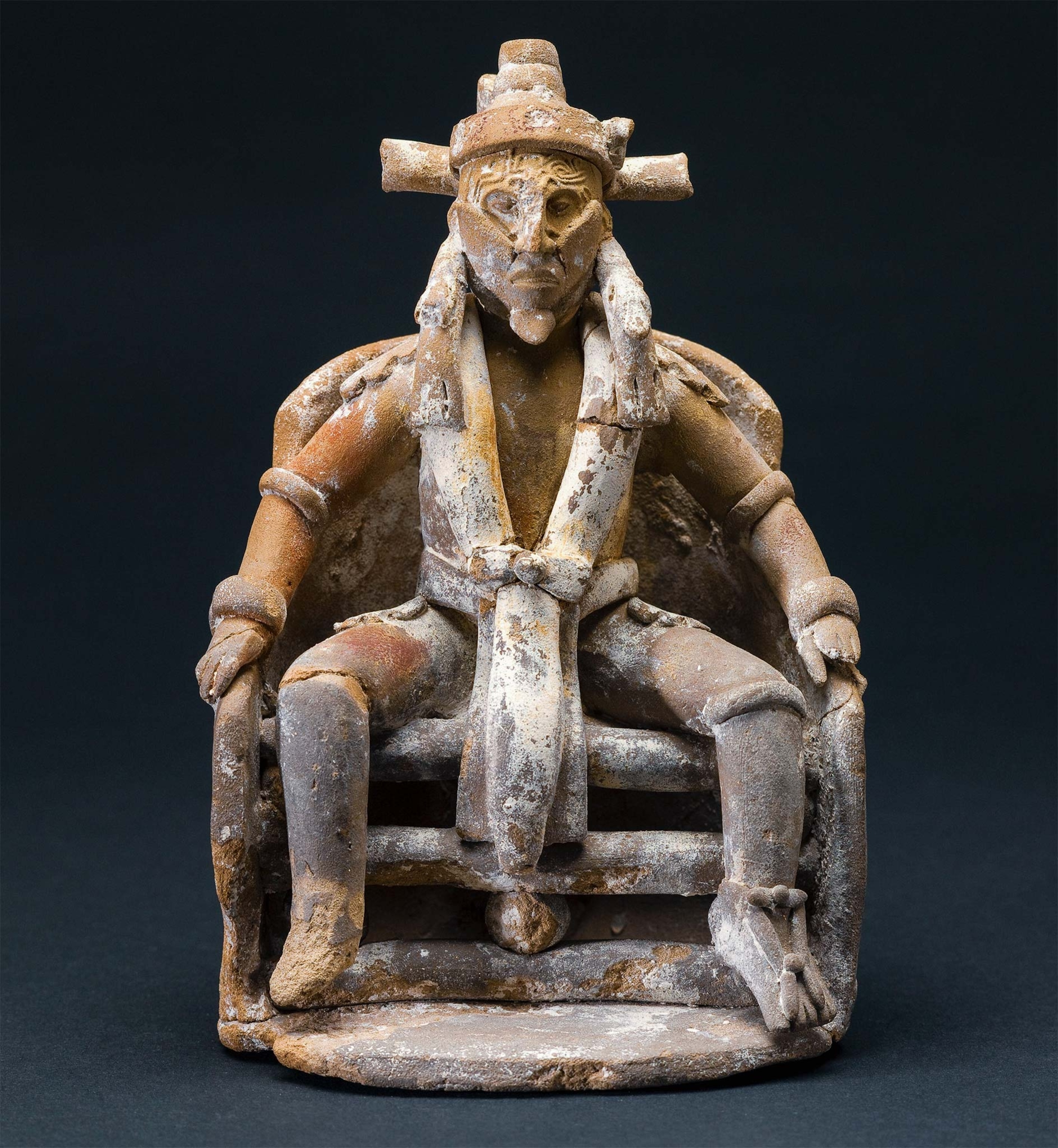 A figurine of a Maya dignitary from the late classic period, A.D. 600 to 900