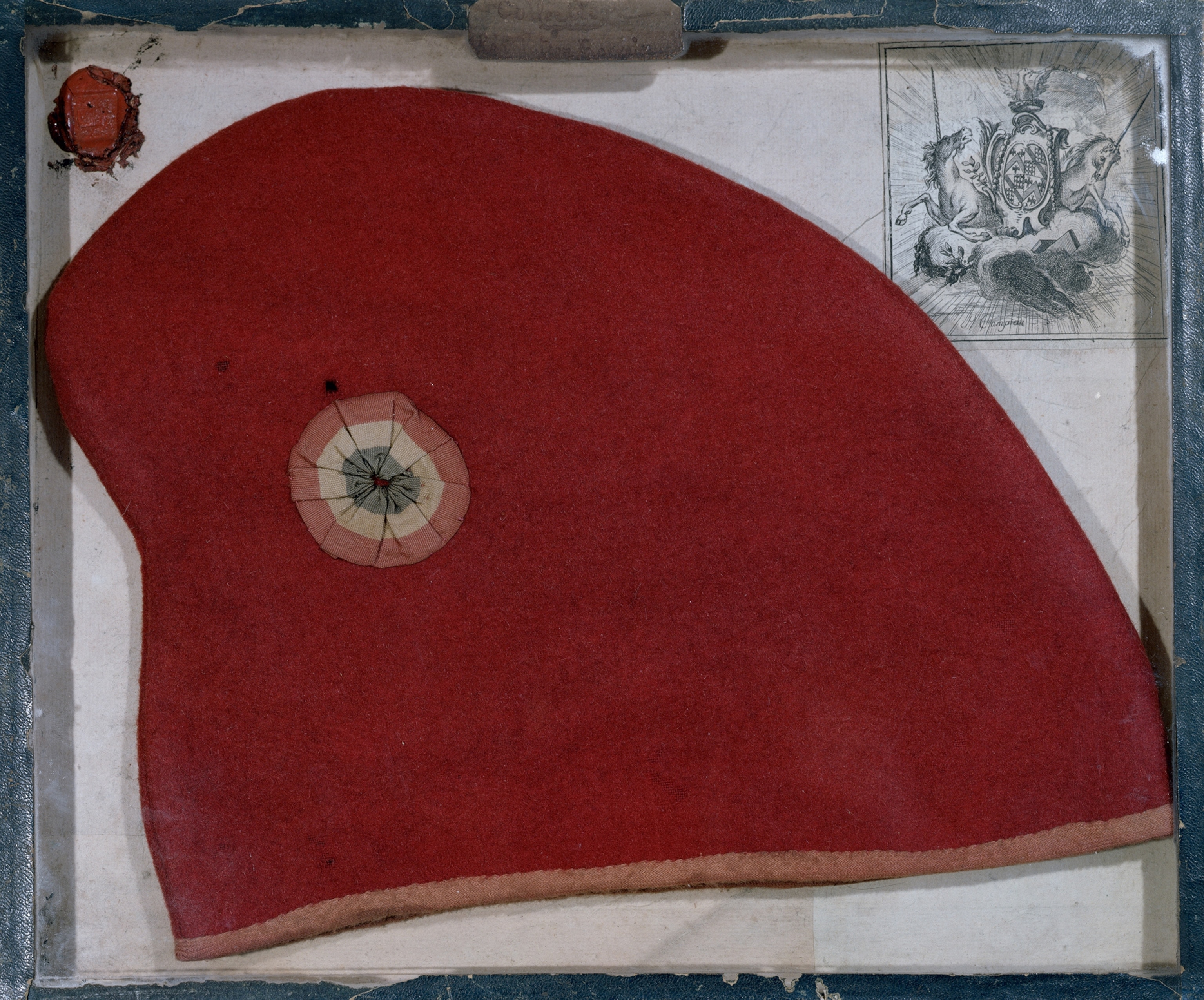 Phrygian Cap with a red, white and blue cockade from the period of the French Revolution.