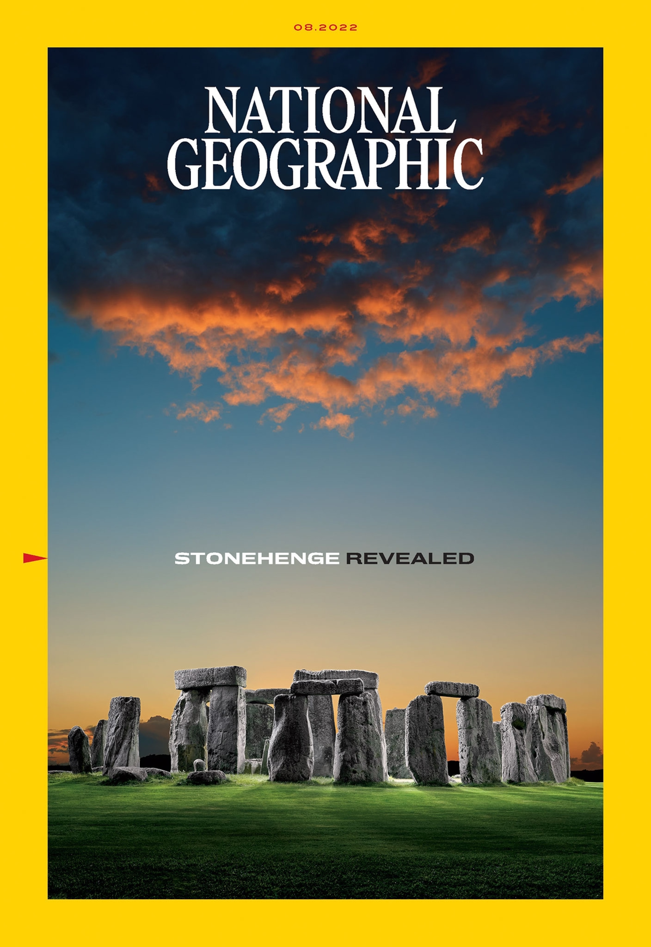 the August 2022 cover of Nattional Geographic Magazine, featuring Stonehenge