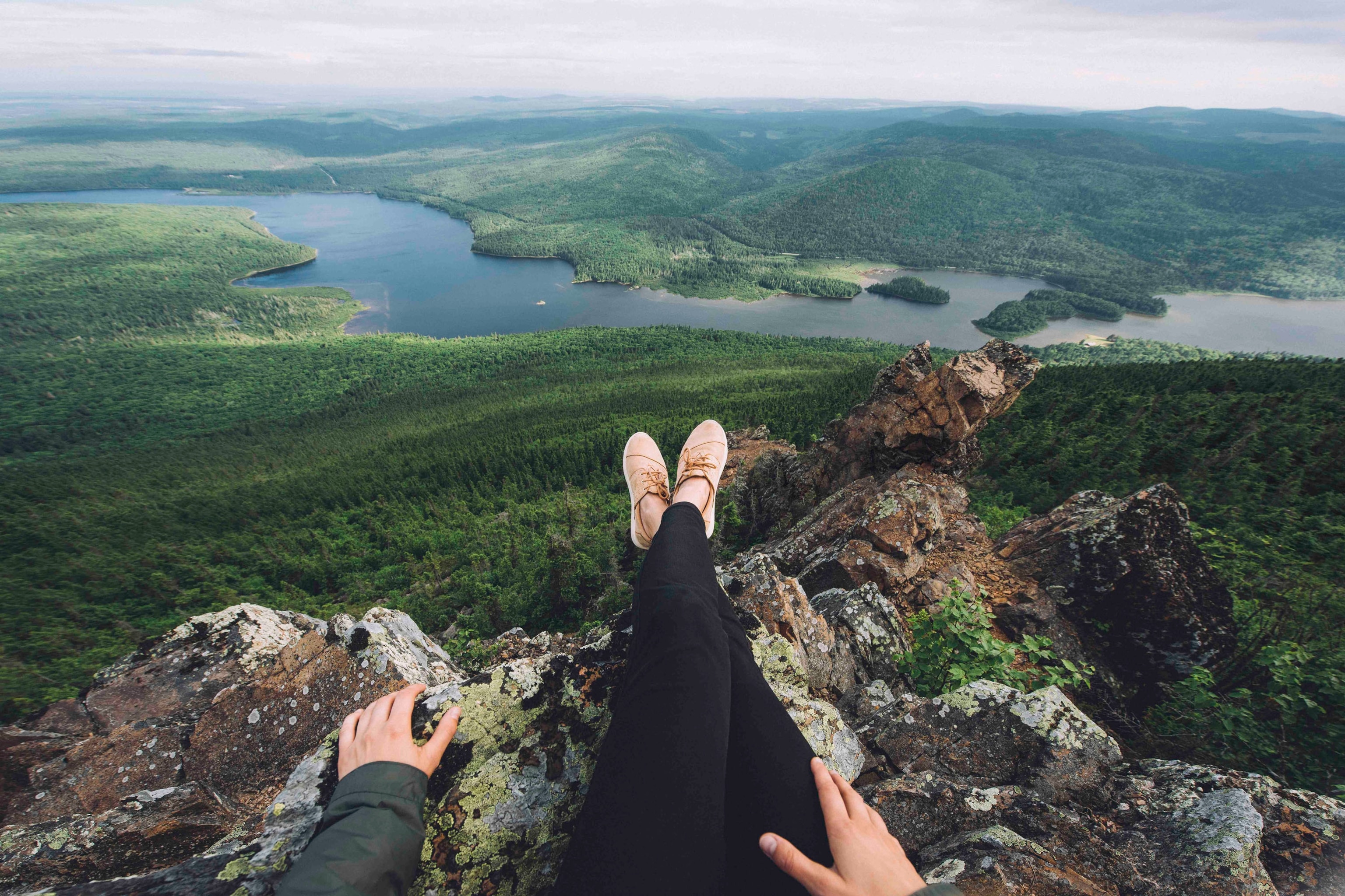 a woman enjoying great views in Mt. Carlton Provincial Park