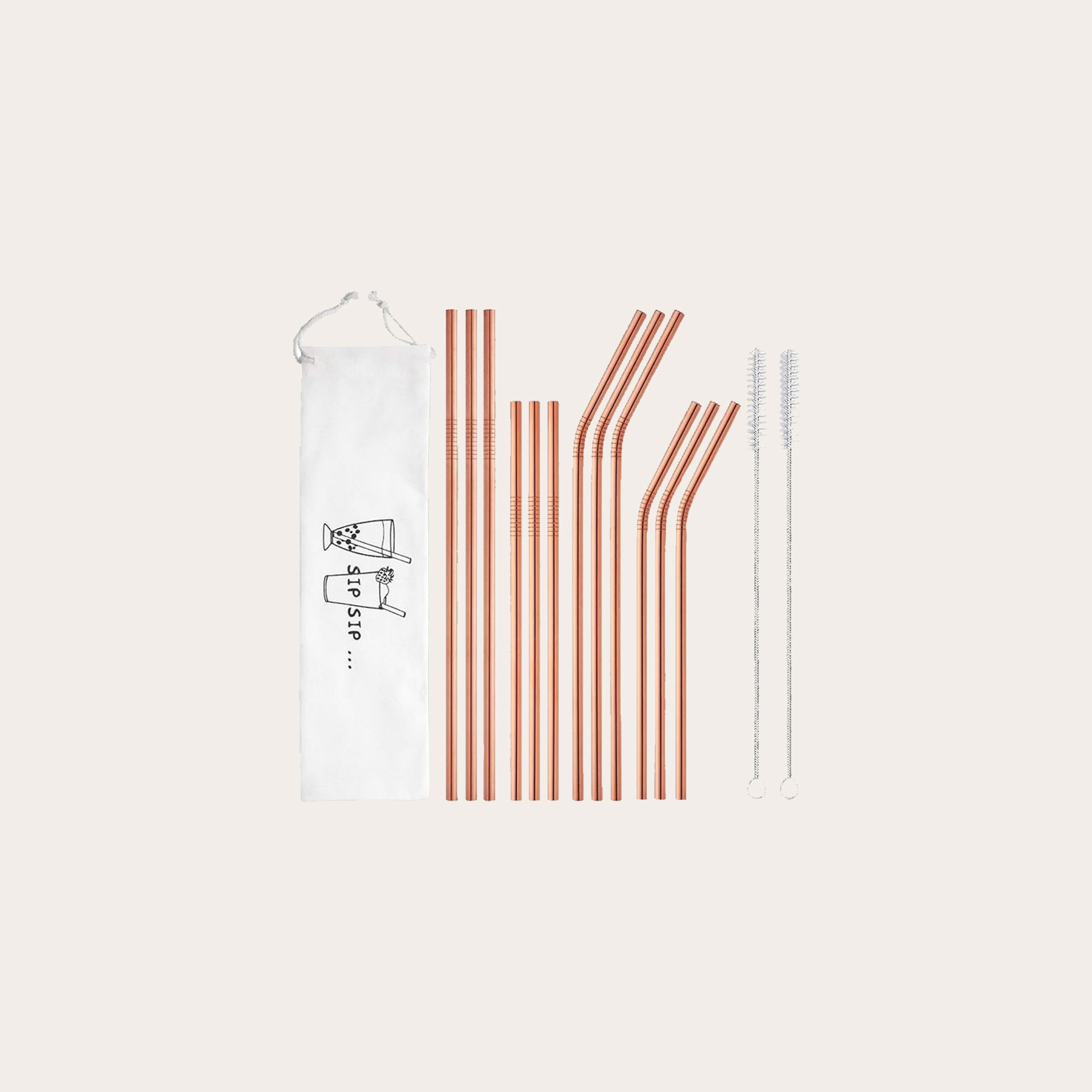 An image of metal drinking straws.