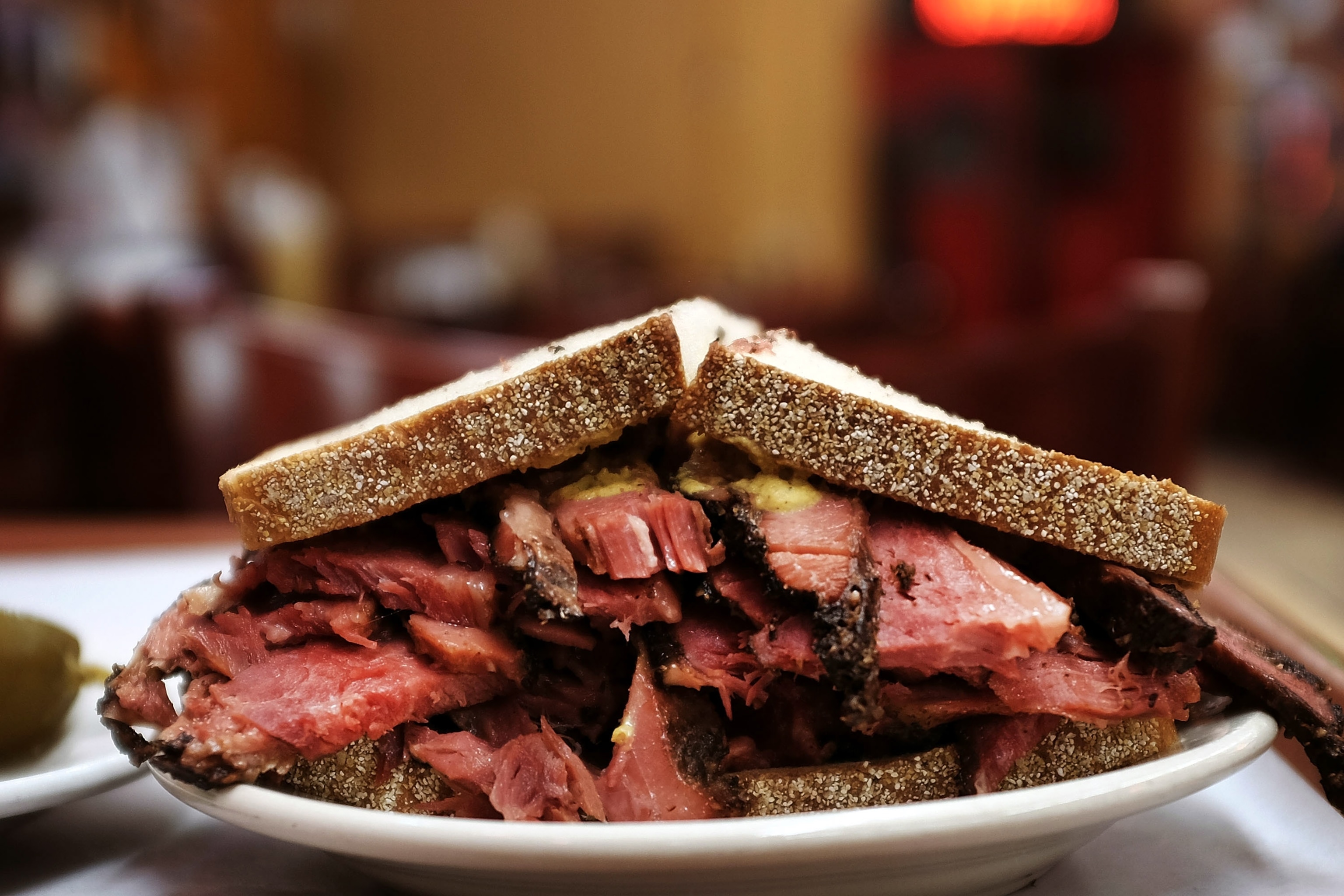a pastrami hot sandwich served at Katz's Deli, New York City