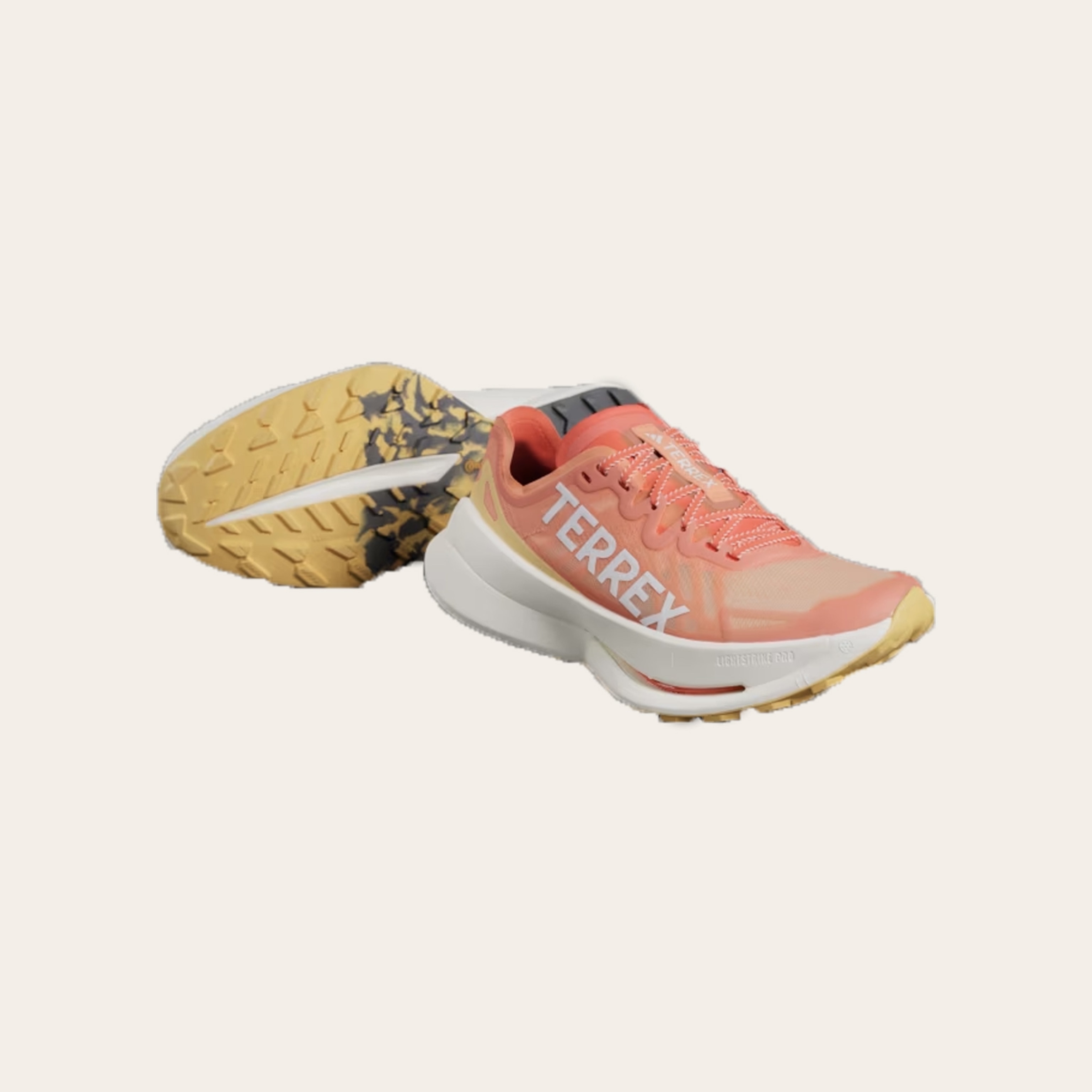 Adidas Terrex Agravic Speed women's trail running shoes in orange.