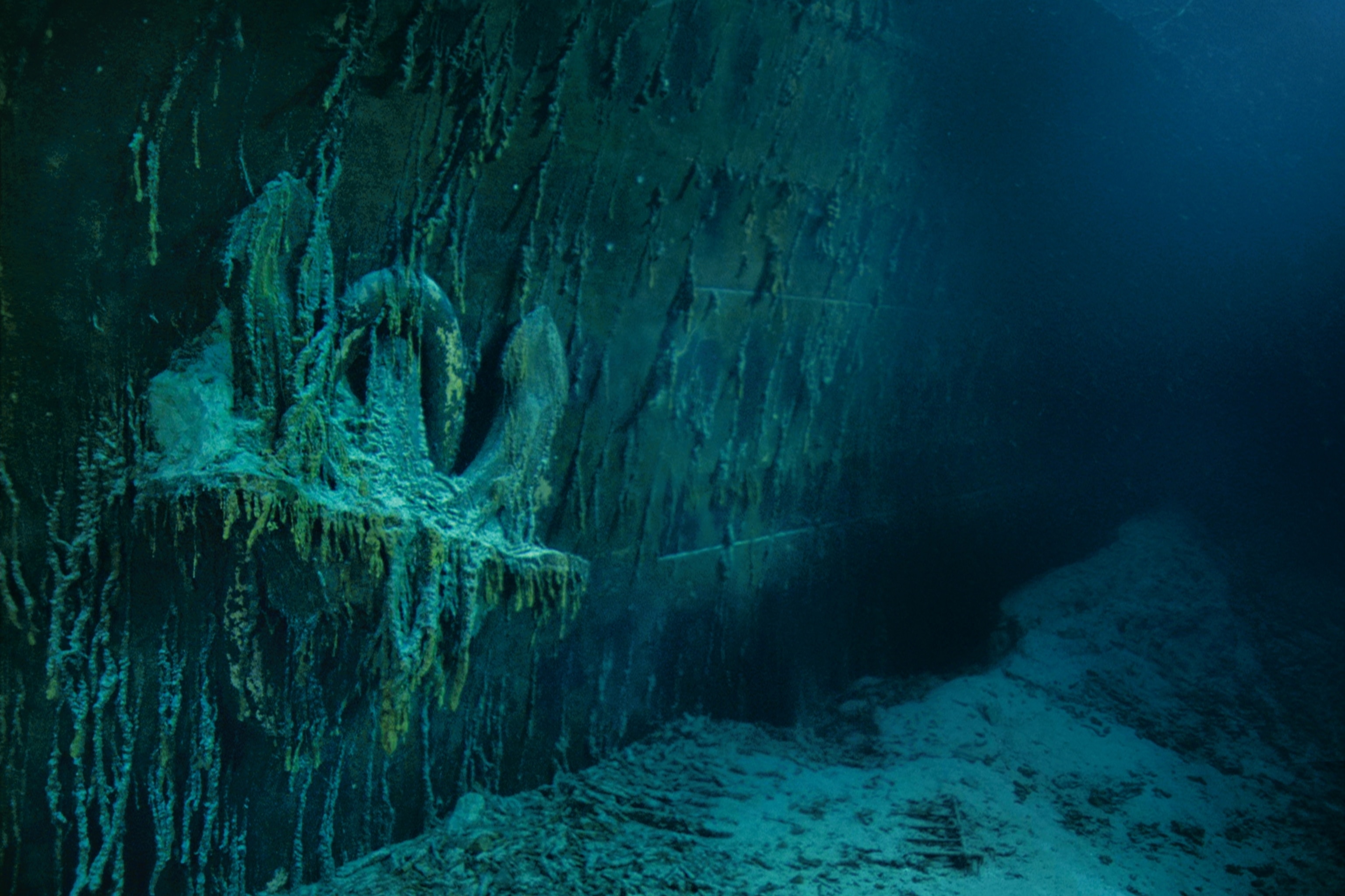 the Titanic's rusting port anchor
