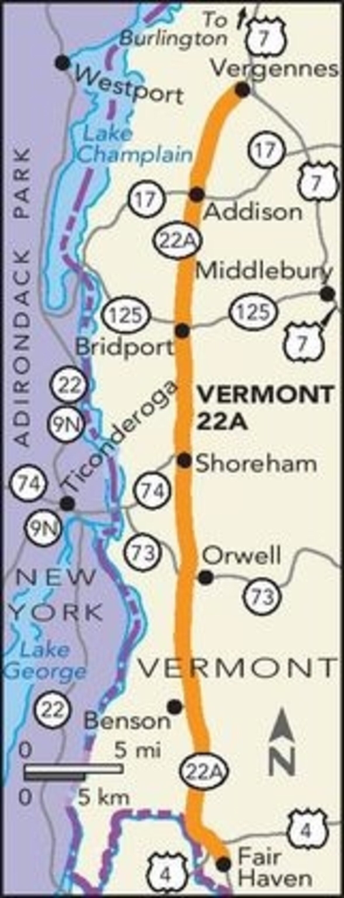 Map of Vermont 22a
