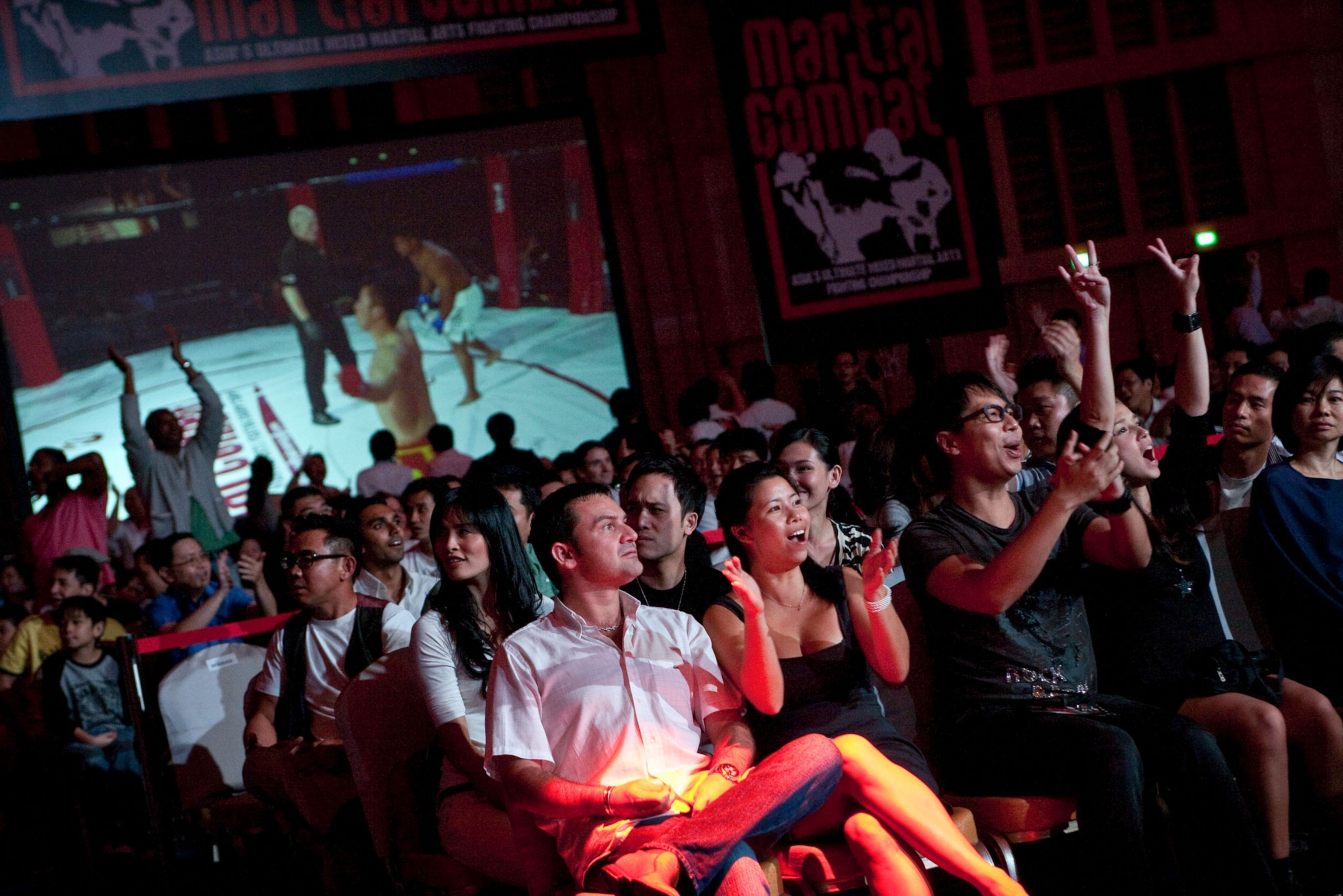 spectators what a mixed martial arts event in a resort in Singapore