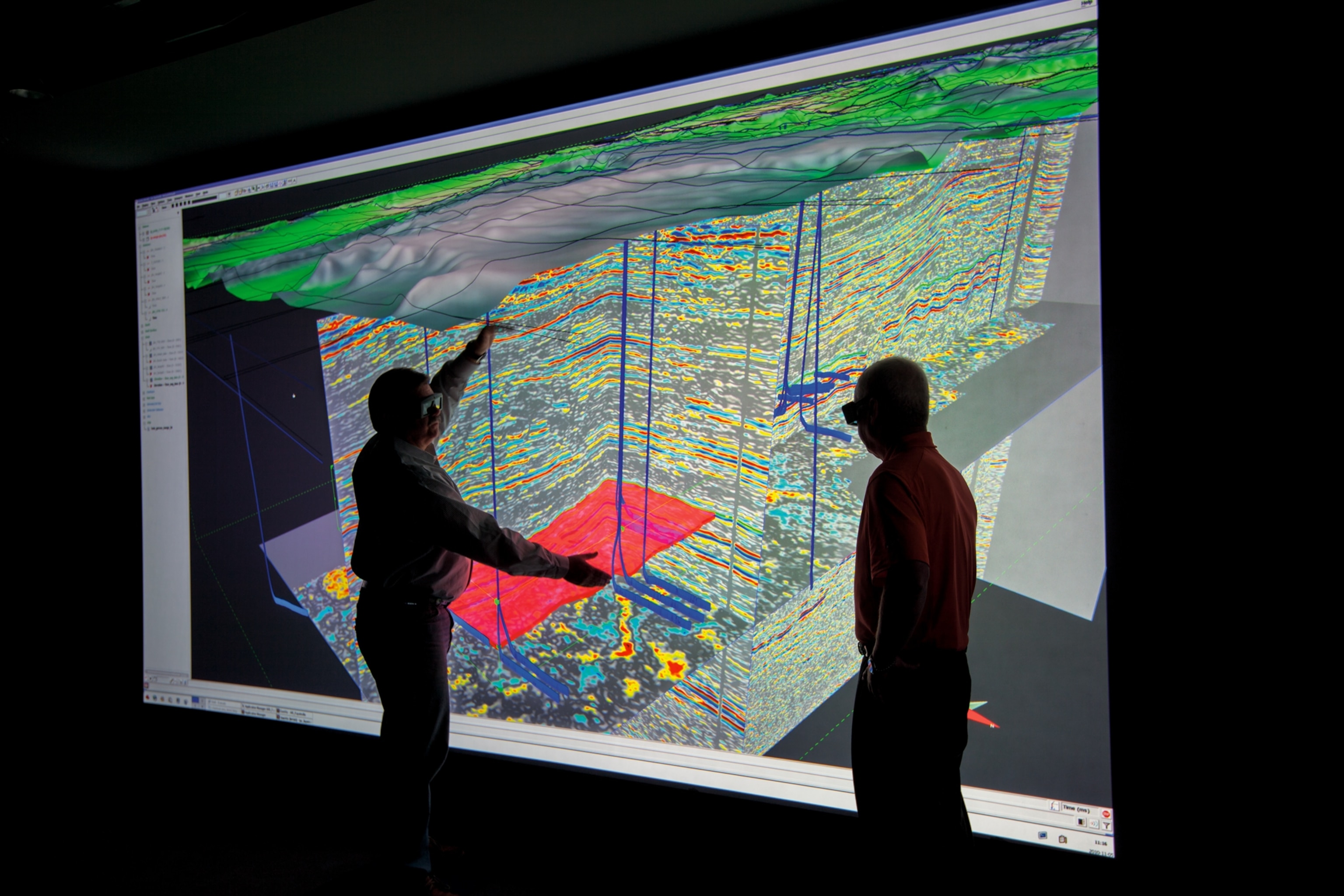 a 3-D map showing shale-gas wells
