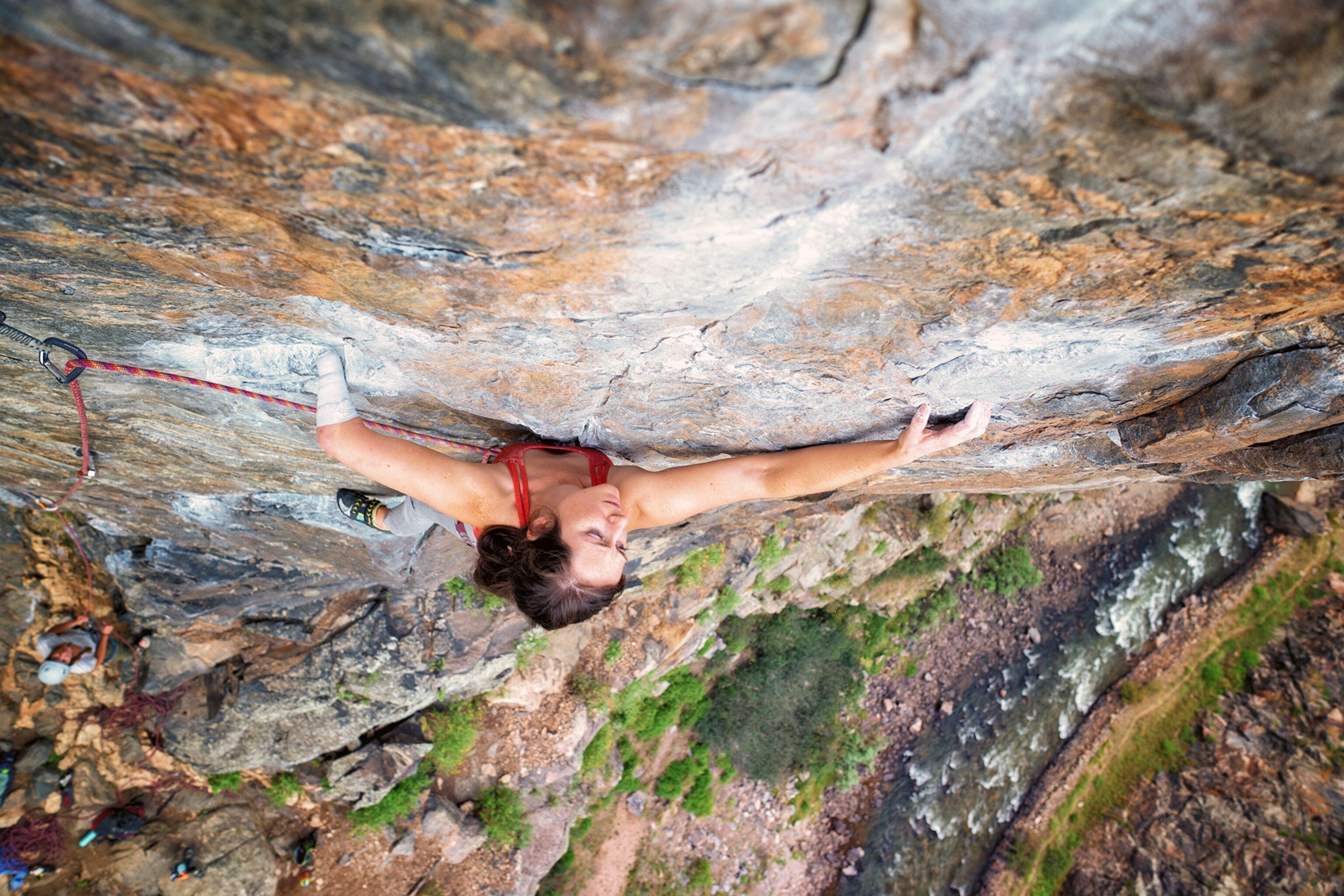 climber Maureen Beck climbing