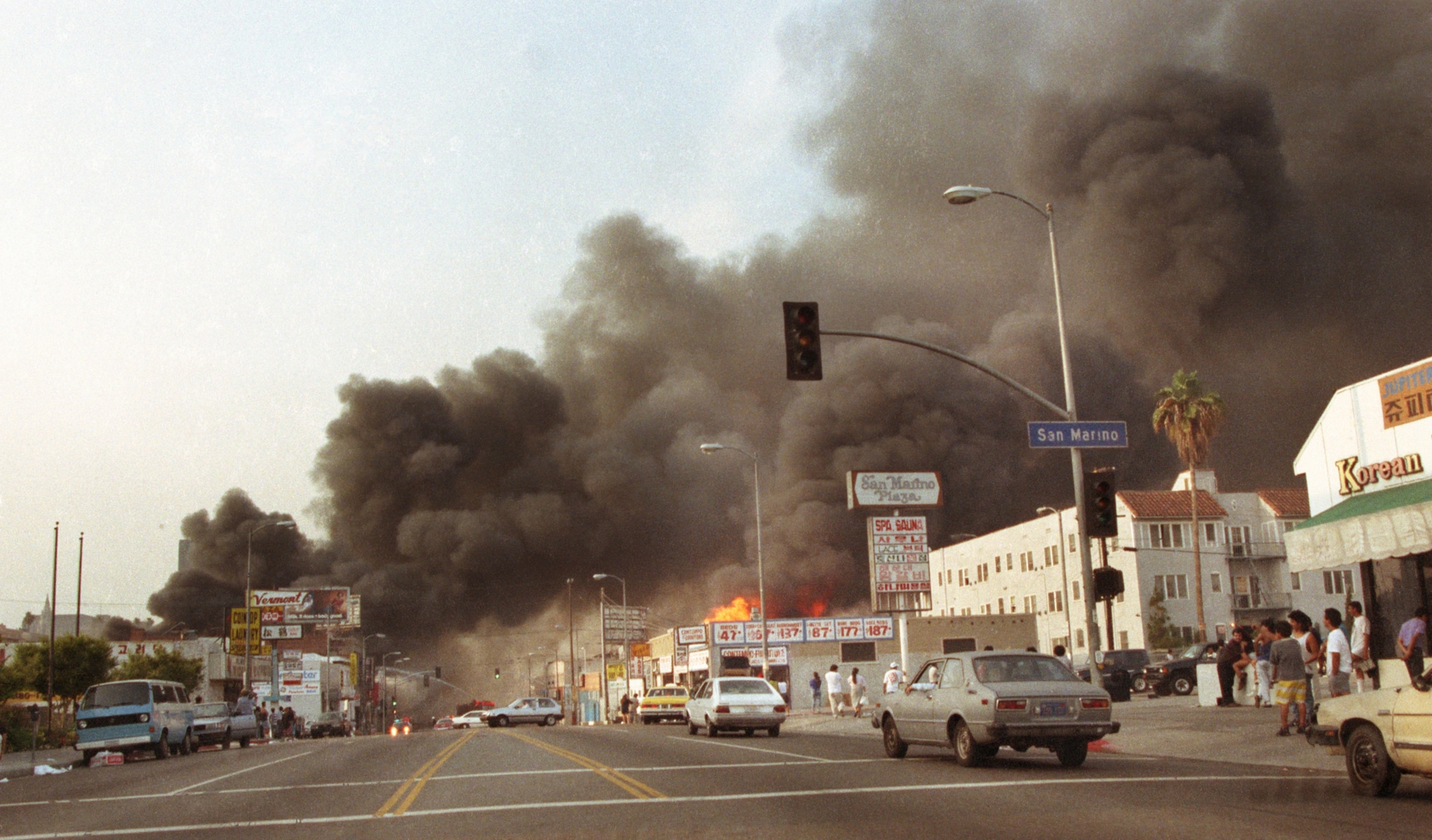 burning Koreatown, LA