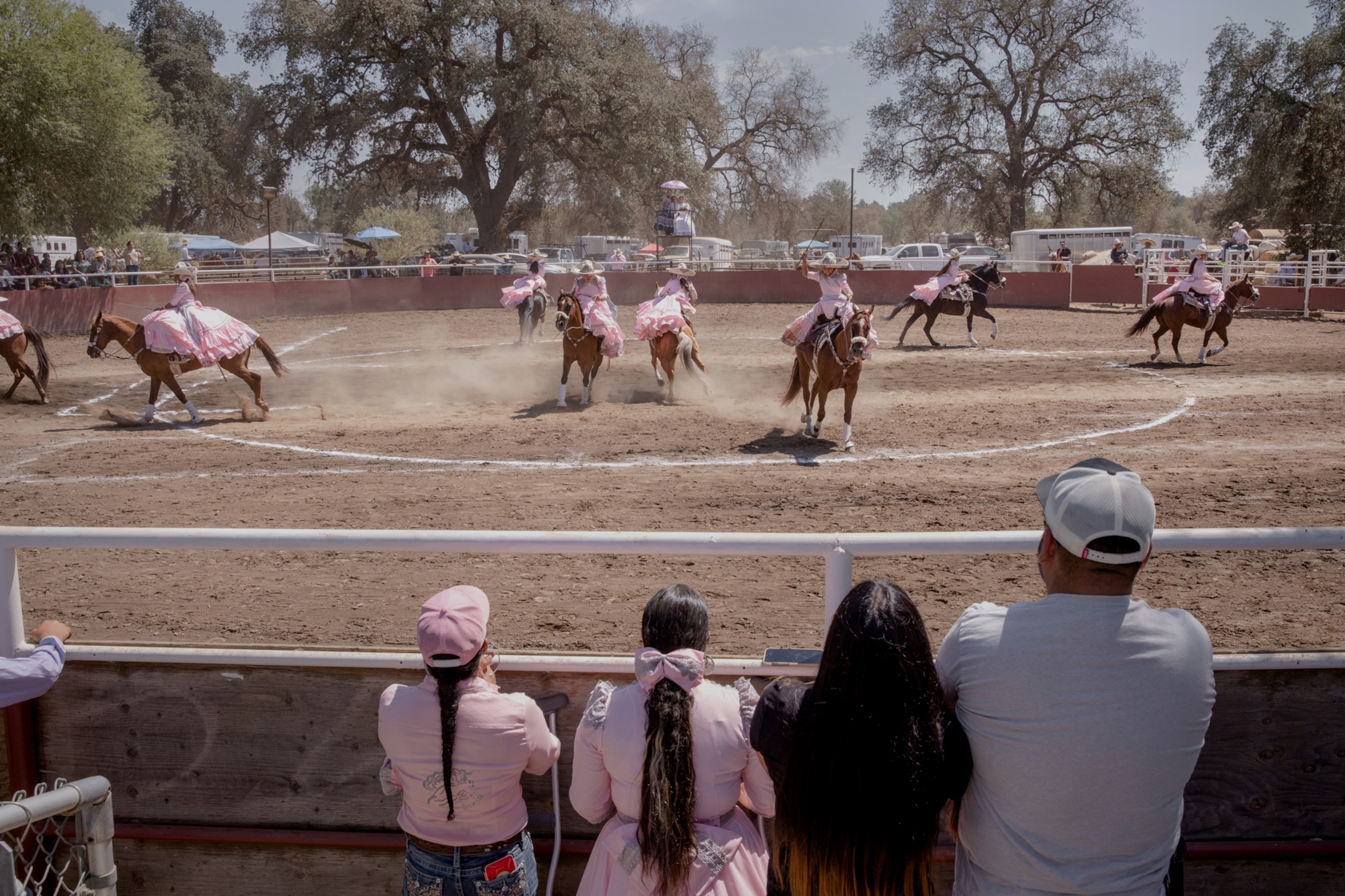 people watch a rodeo in California