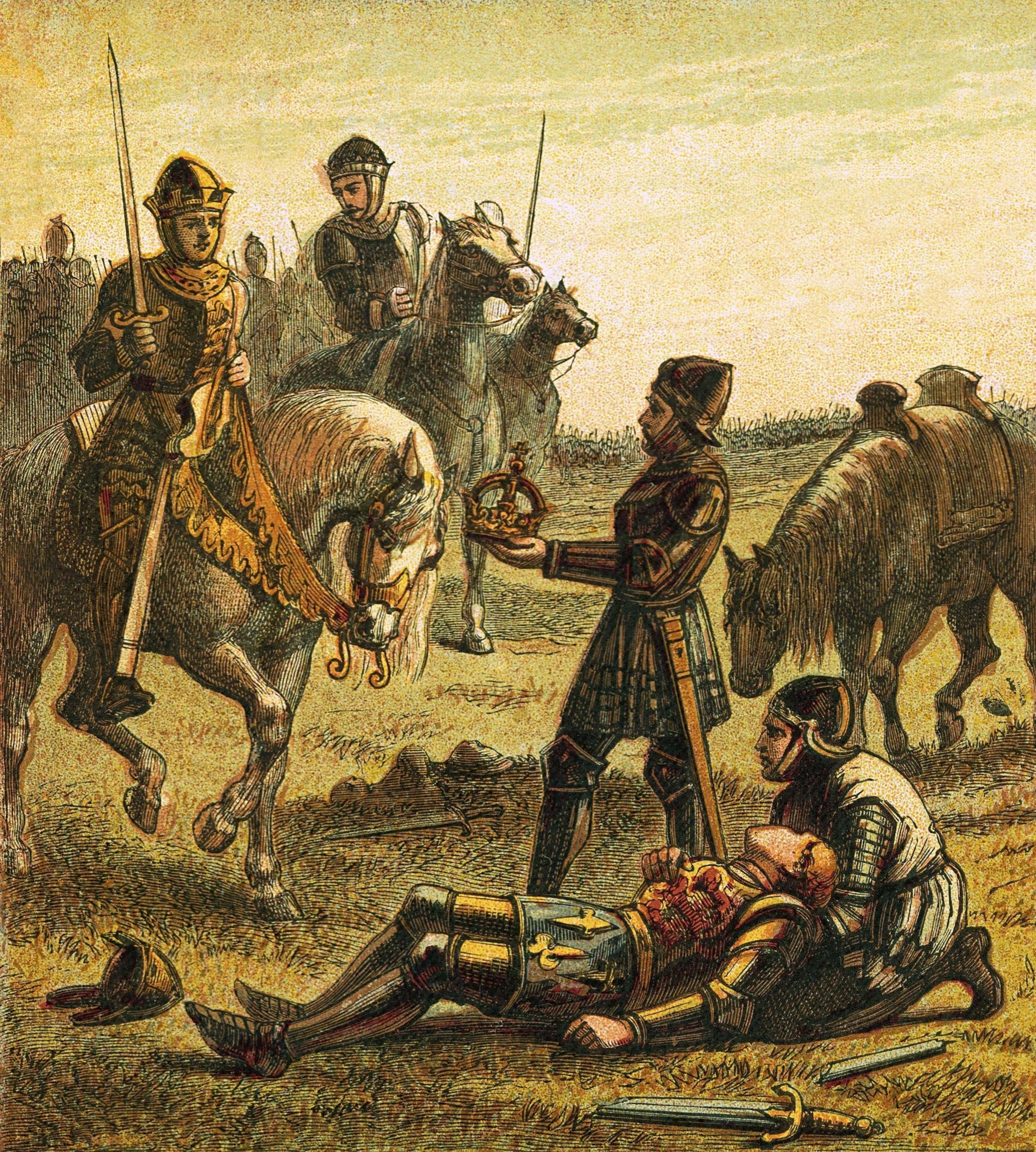 Painting of Richard III dying on battlefield