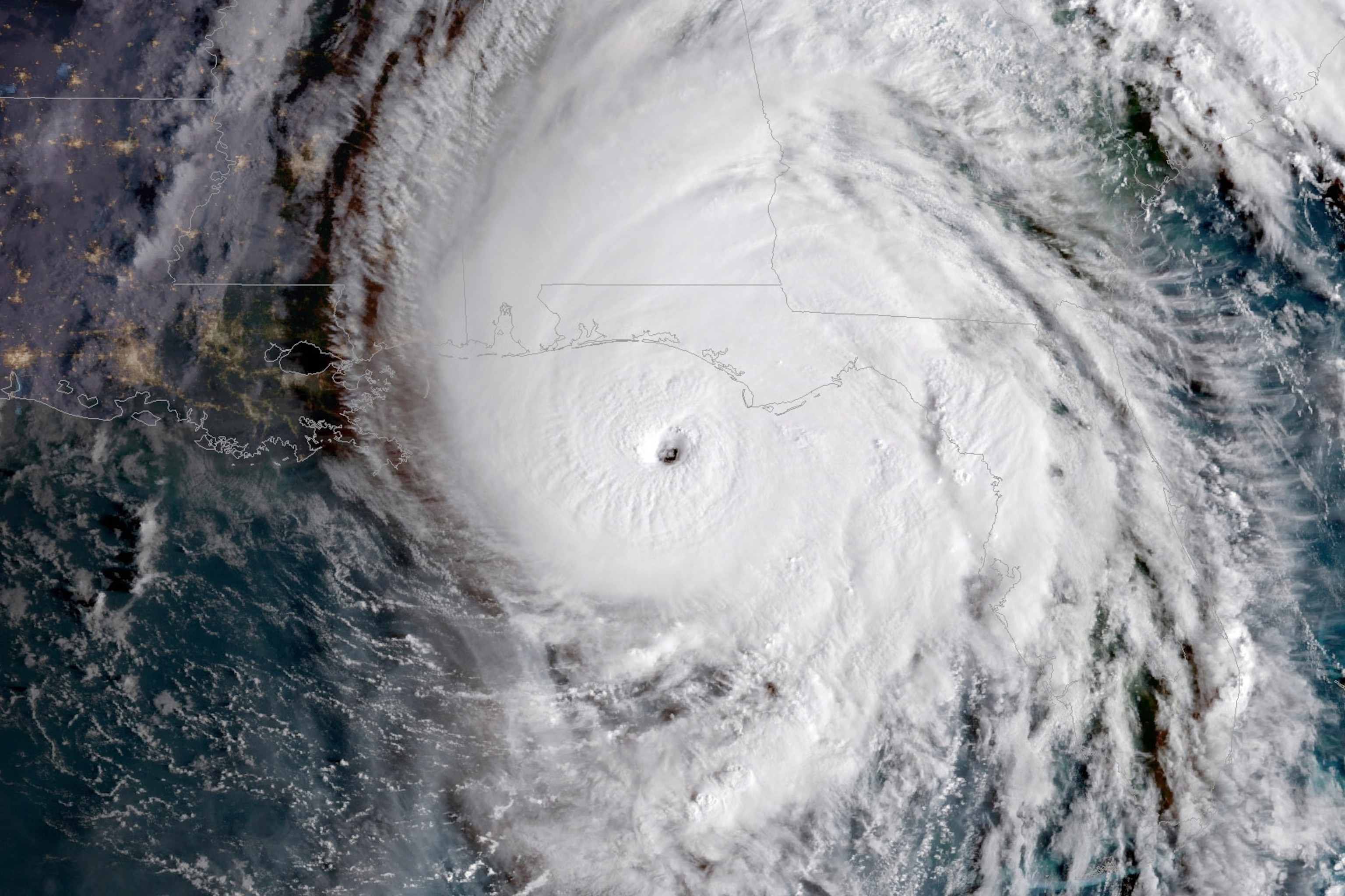 Satellite image of hurricane michael in 2018