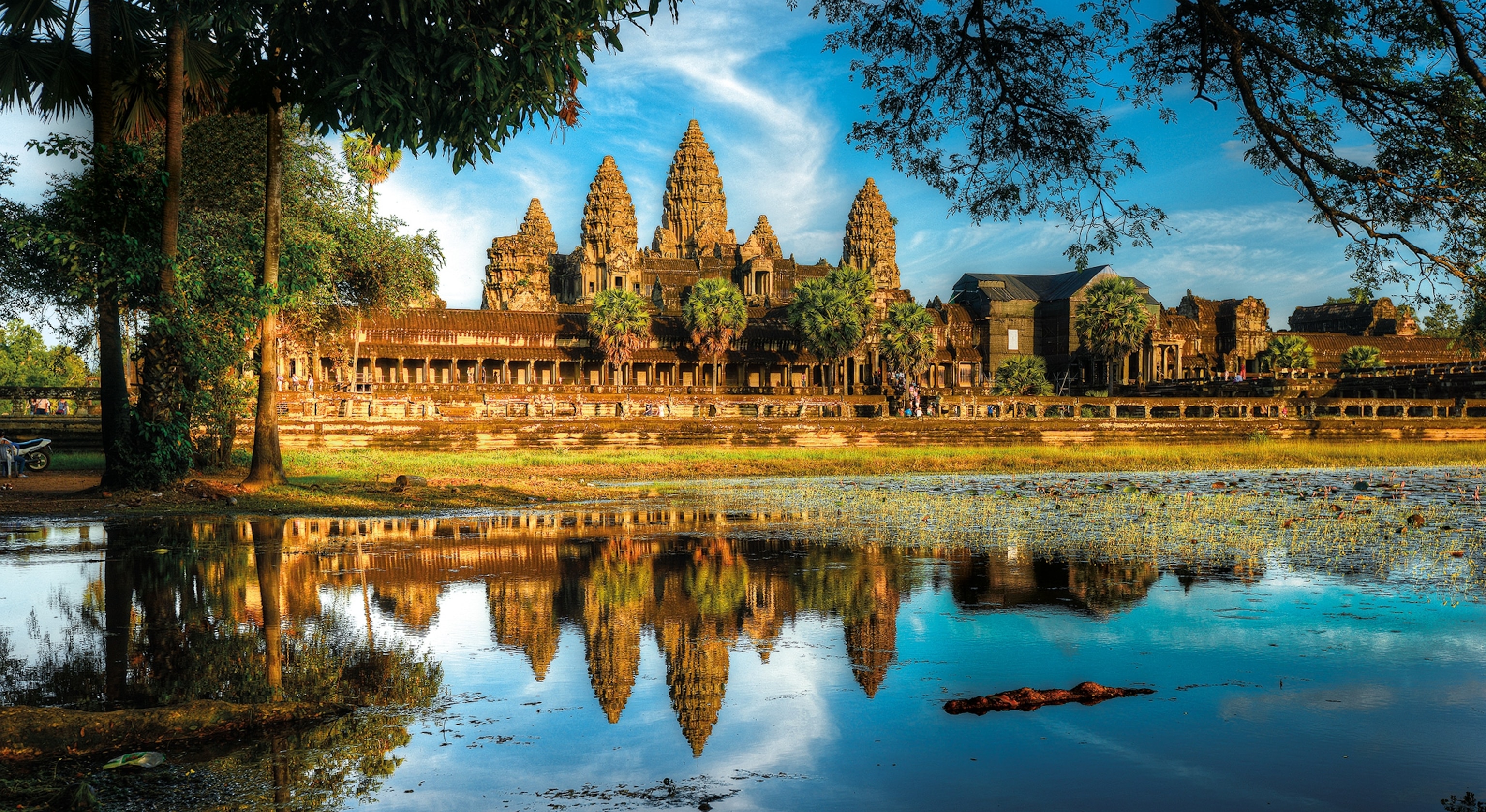 The Angkor Wat temple was erected in the 12th century by Khmer king Suryavarman II to replicate Hinduism’s holy Mount Meru.
