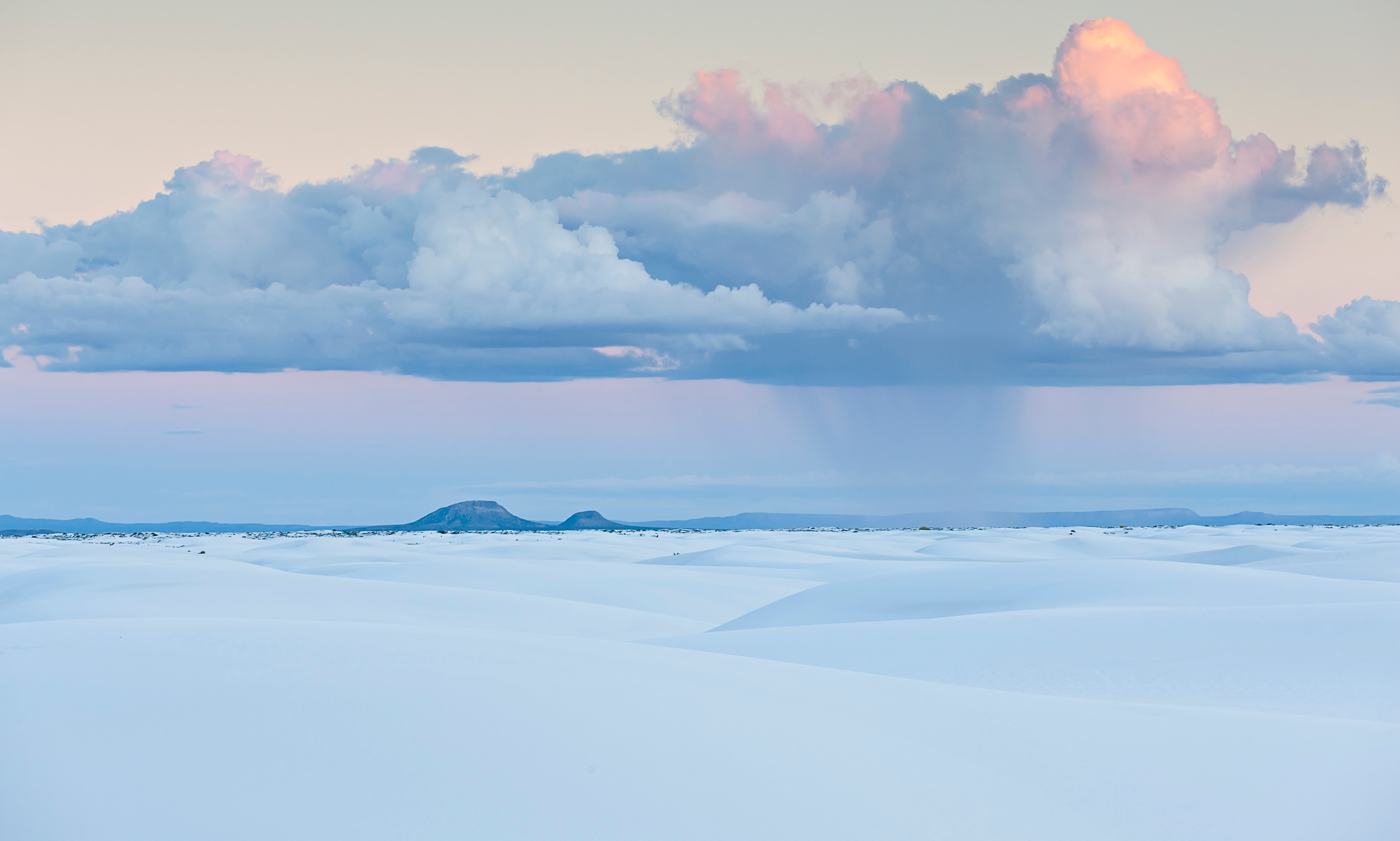 Monsoon clouds in White Sands National Park