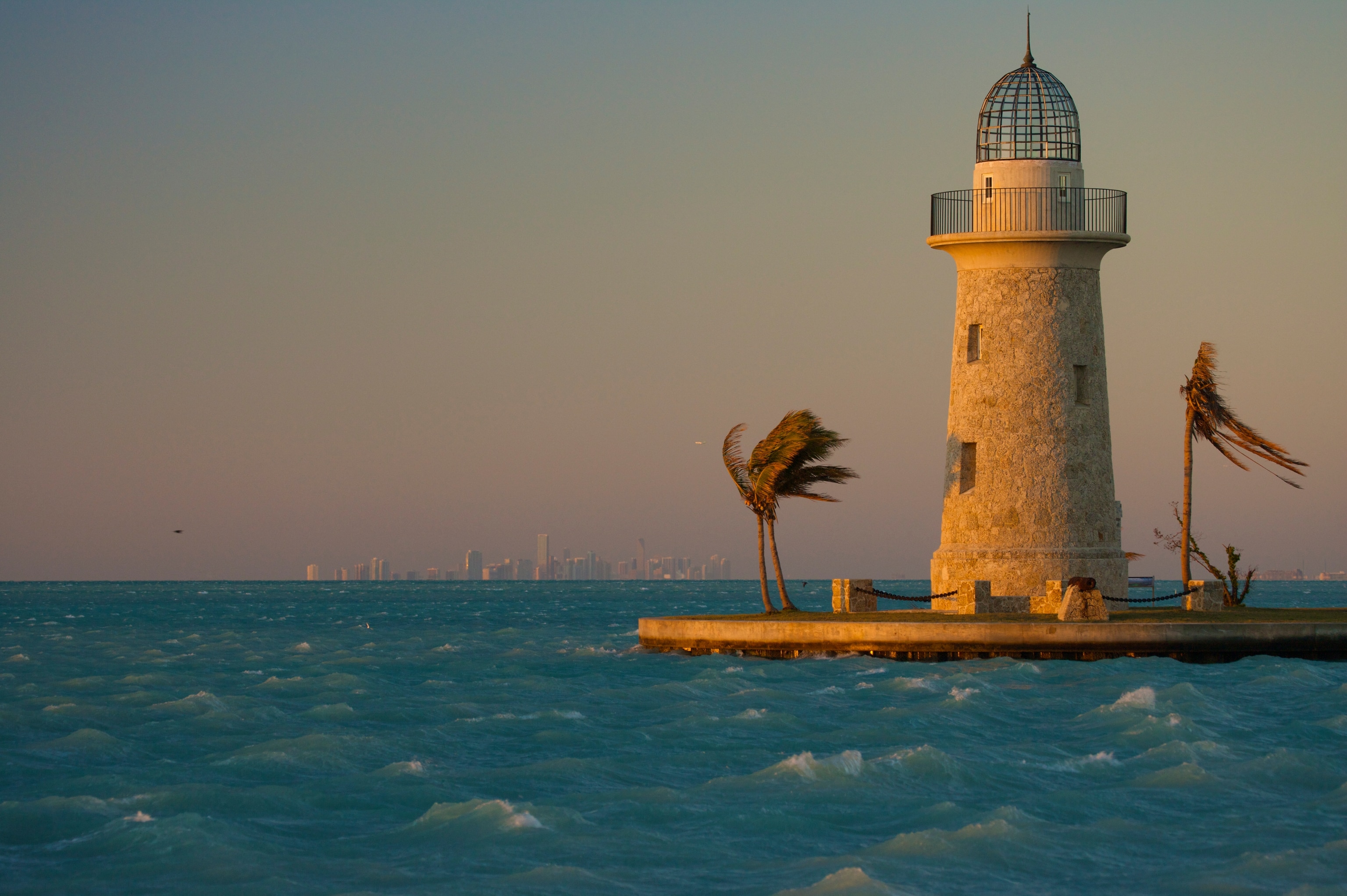 The Cape Florida lighthouse located 12 miles north of Boca Chita Key.