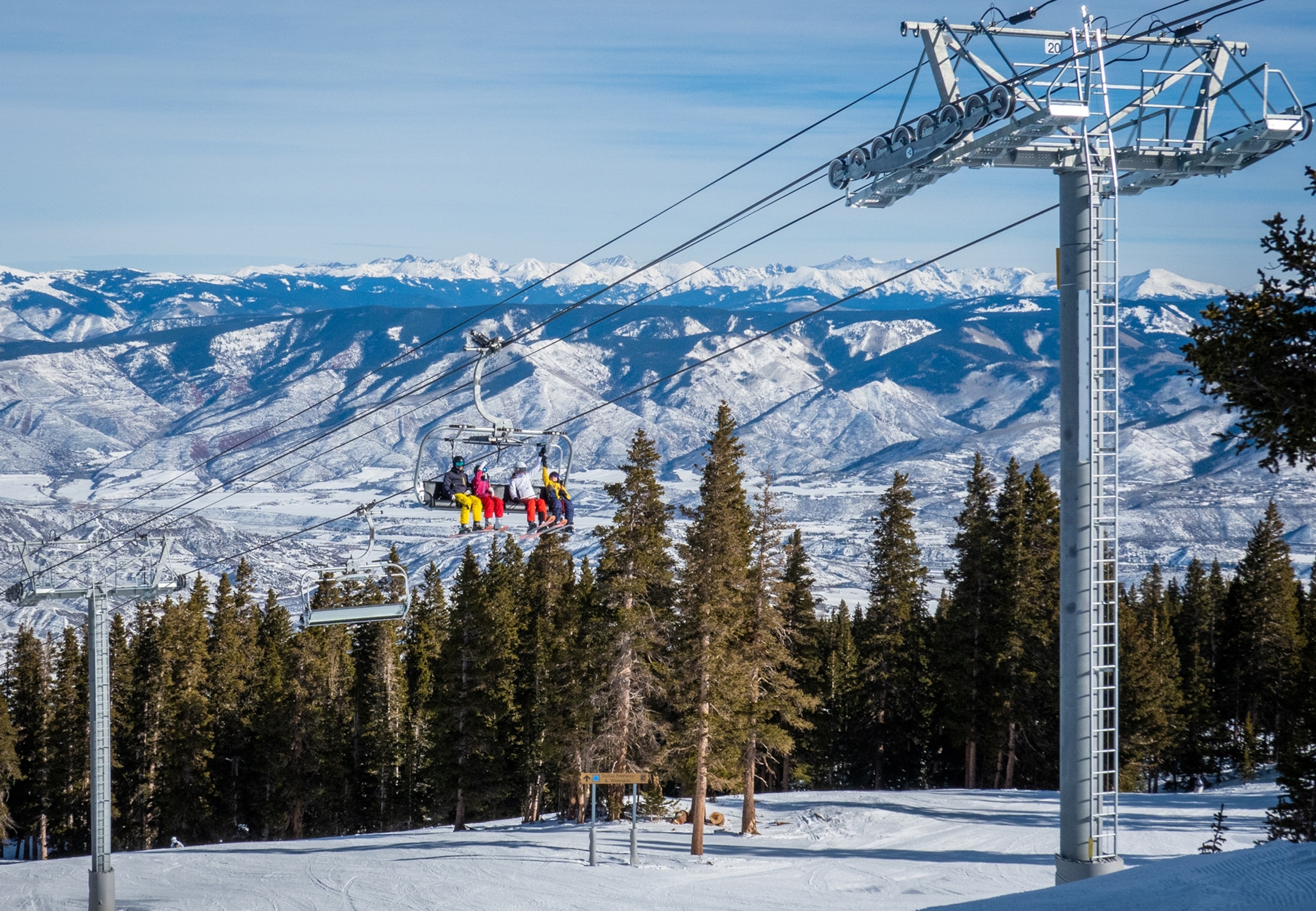 People in a chair lift.