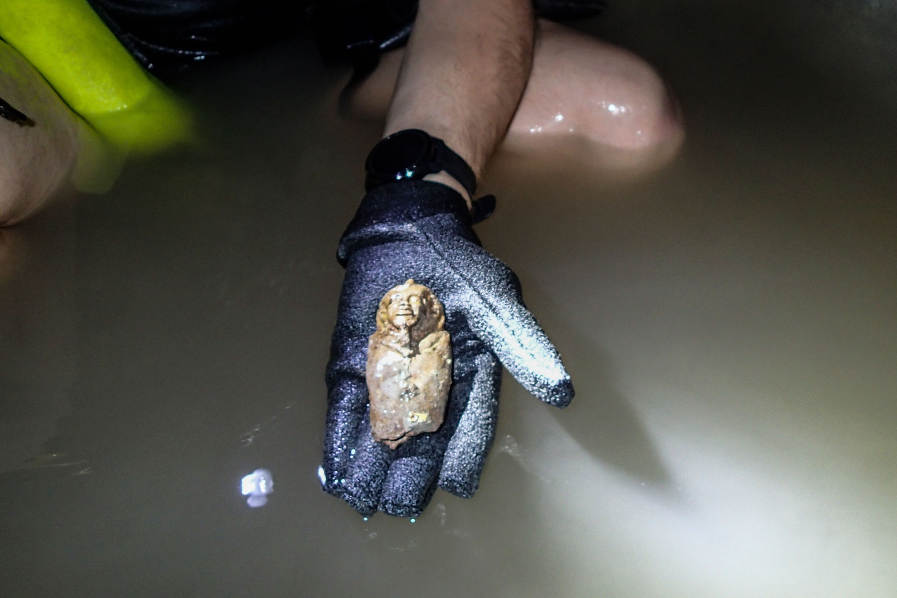 a statue discovered inside the Nuri Pyramids