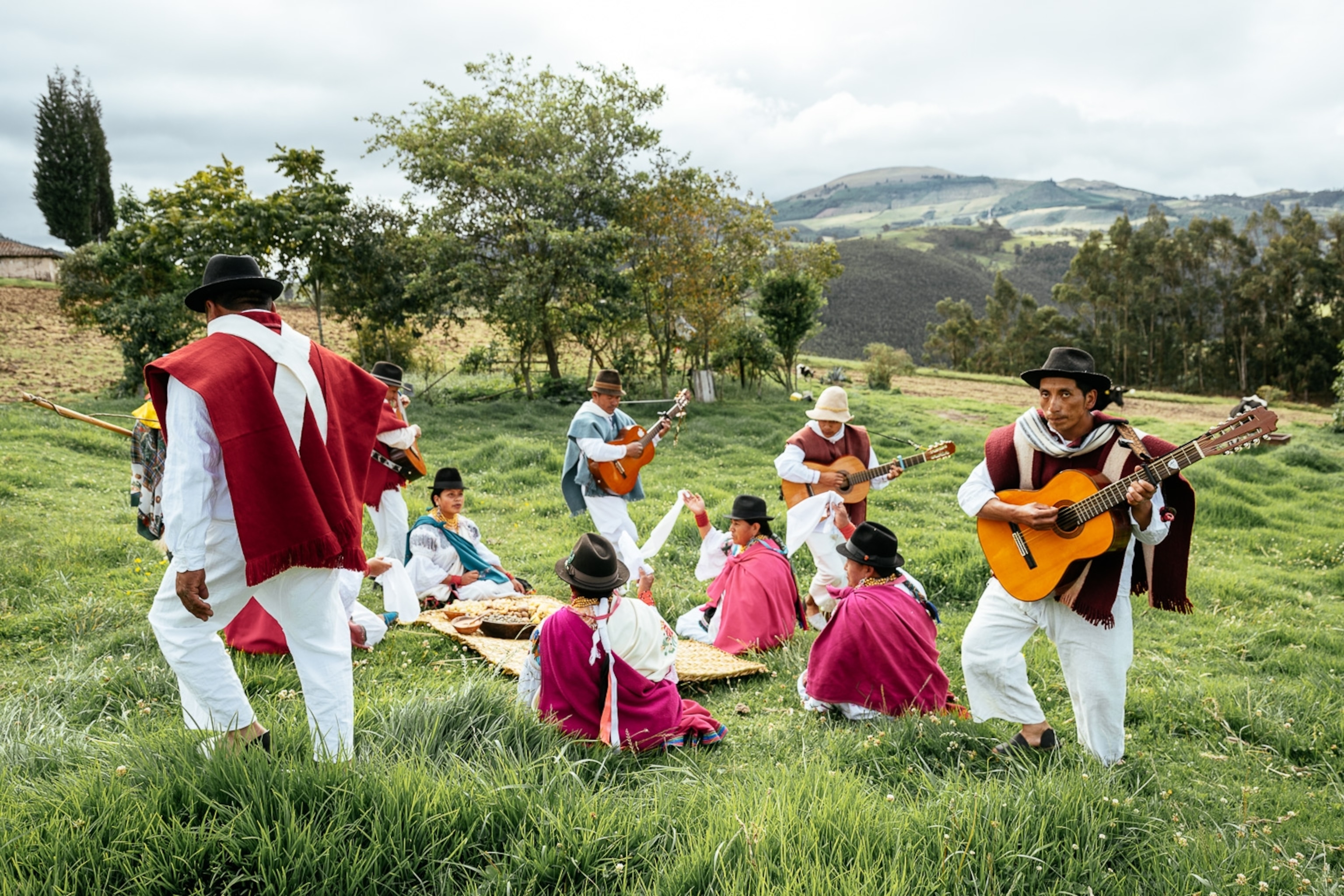 The Chilco Community, Angochagua Parochia of the Imbabura Province in Ecuador, gather together to play music.