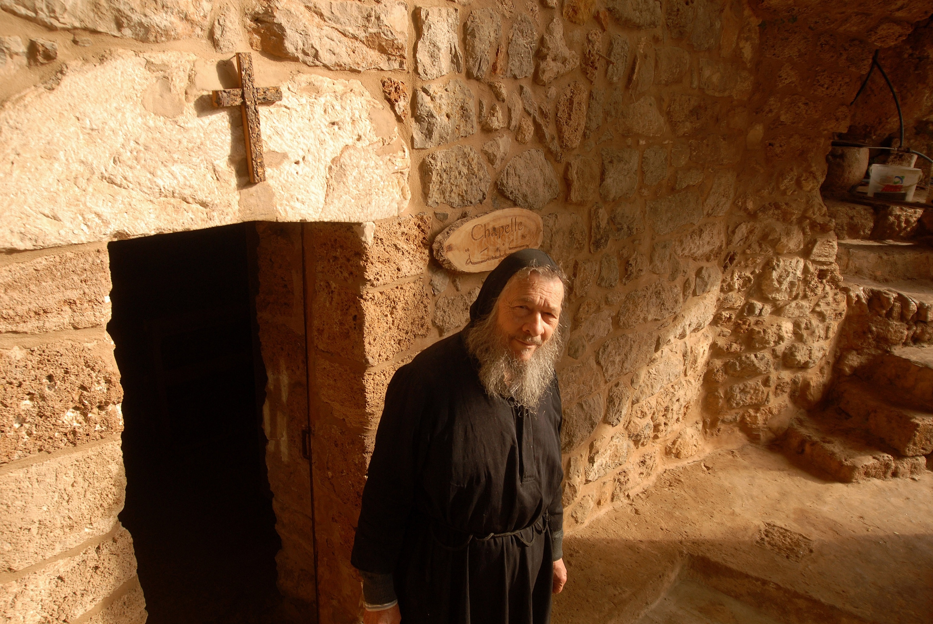 Father Dario Escobar in Our Lady of Hawka Monastery in Qaddisha Valley, Lebanon