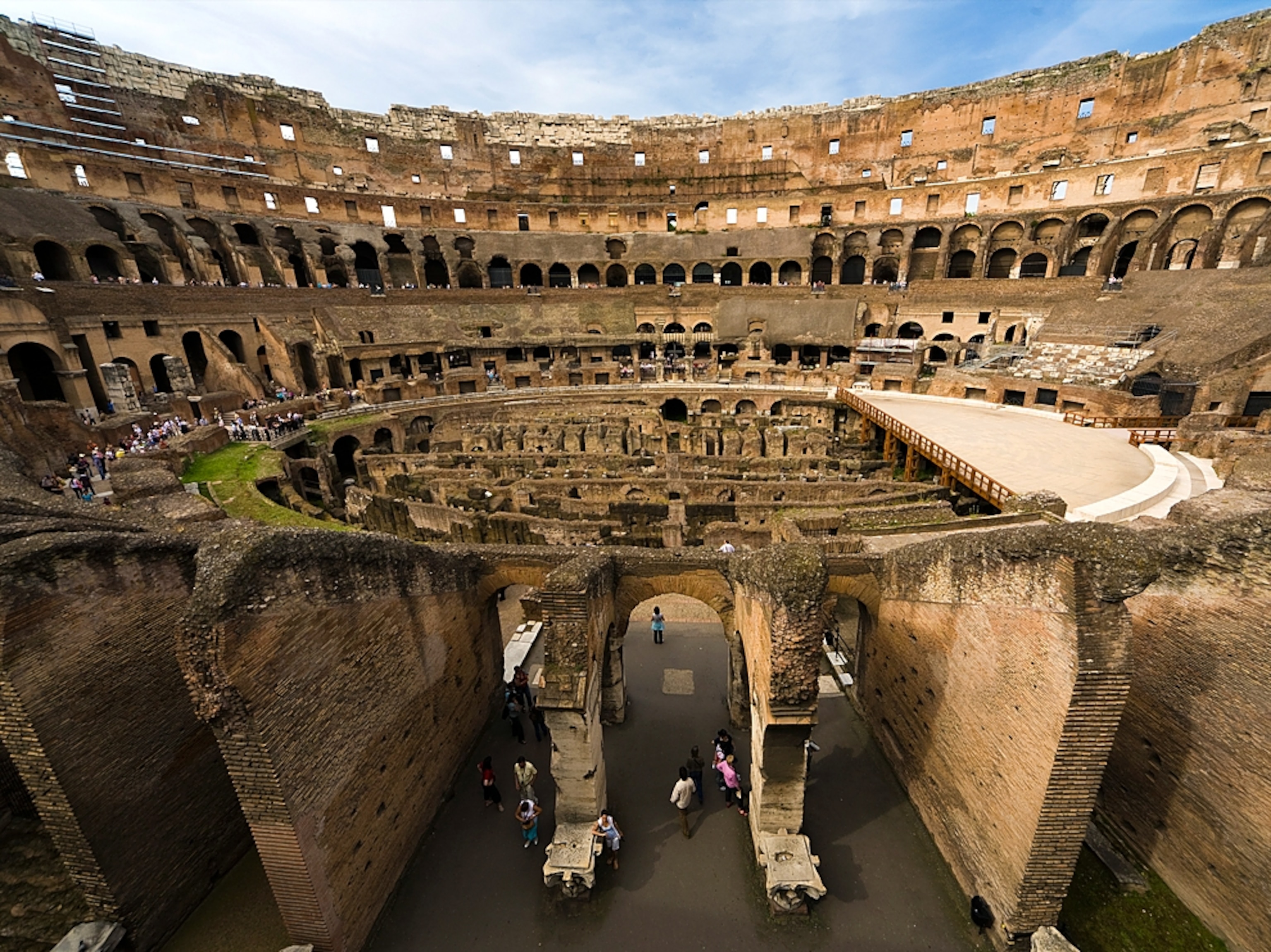 Interior view of the Colosseum in Rome