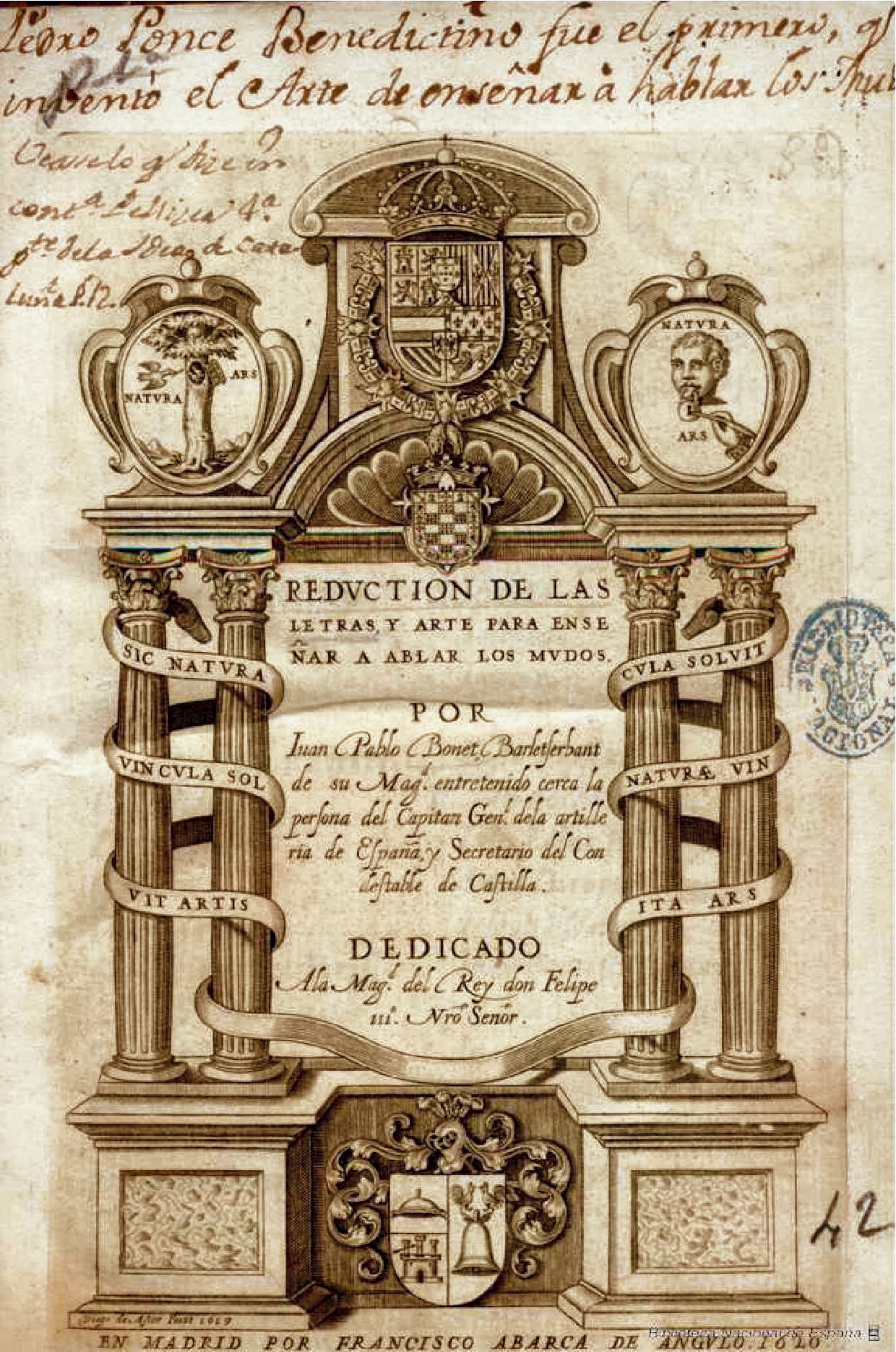 Juan Pablo Bonet's 1620 book on educating the deaf