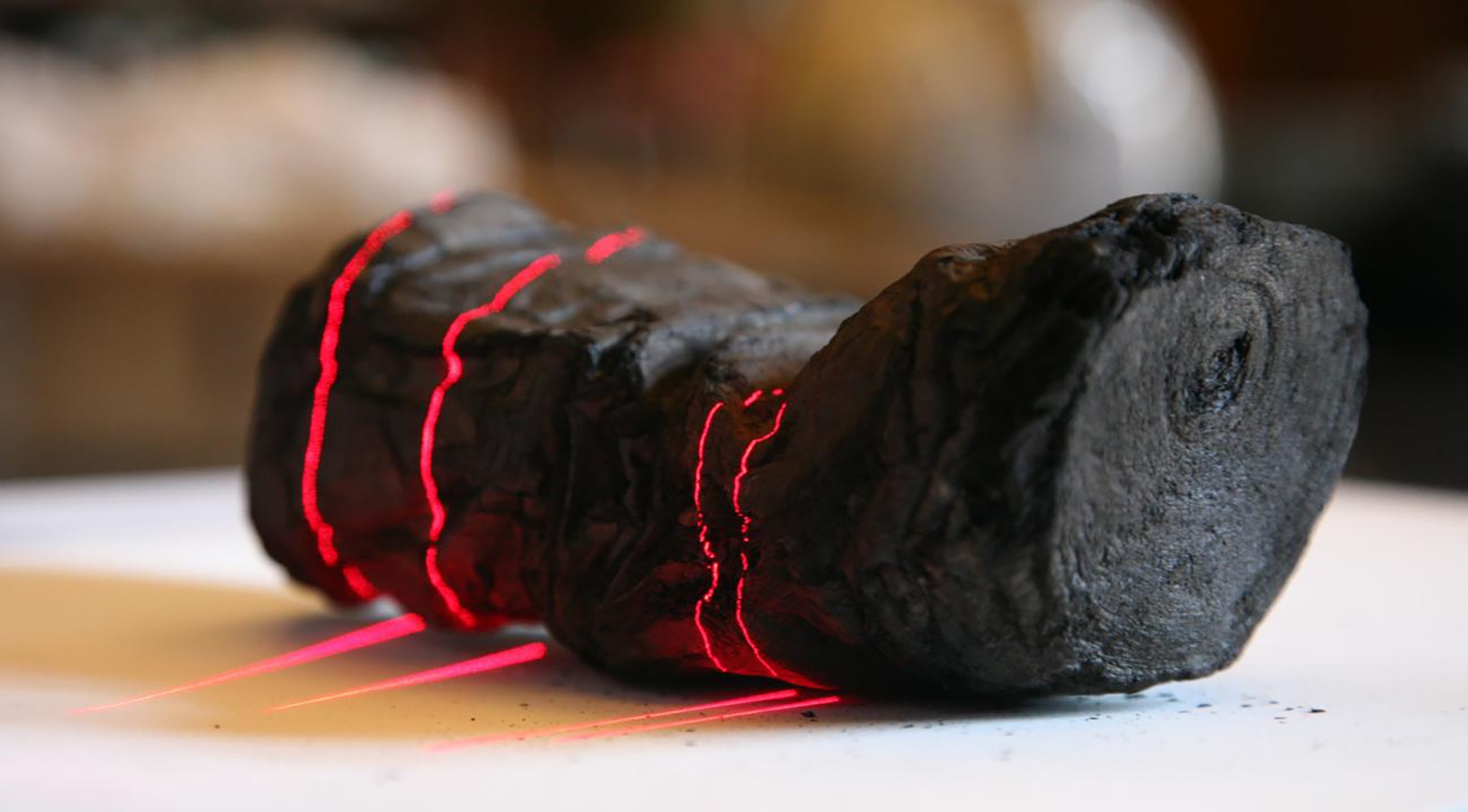 Herculaneum scroll being imaged.