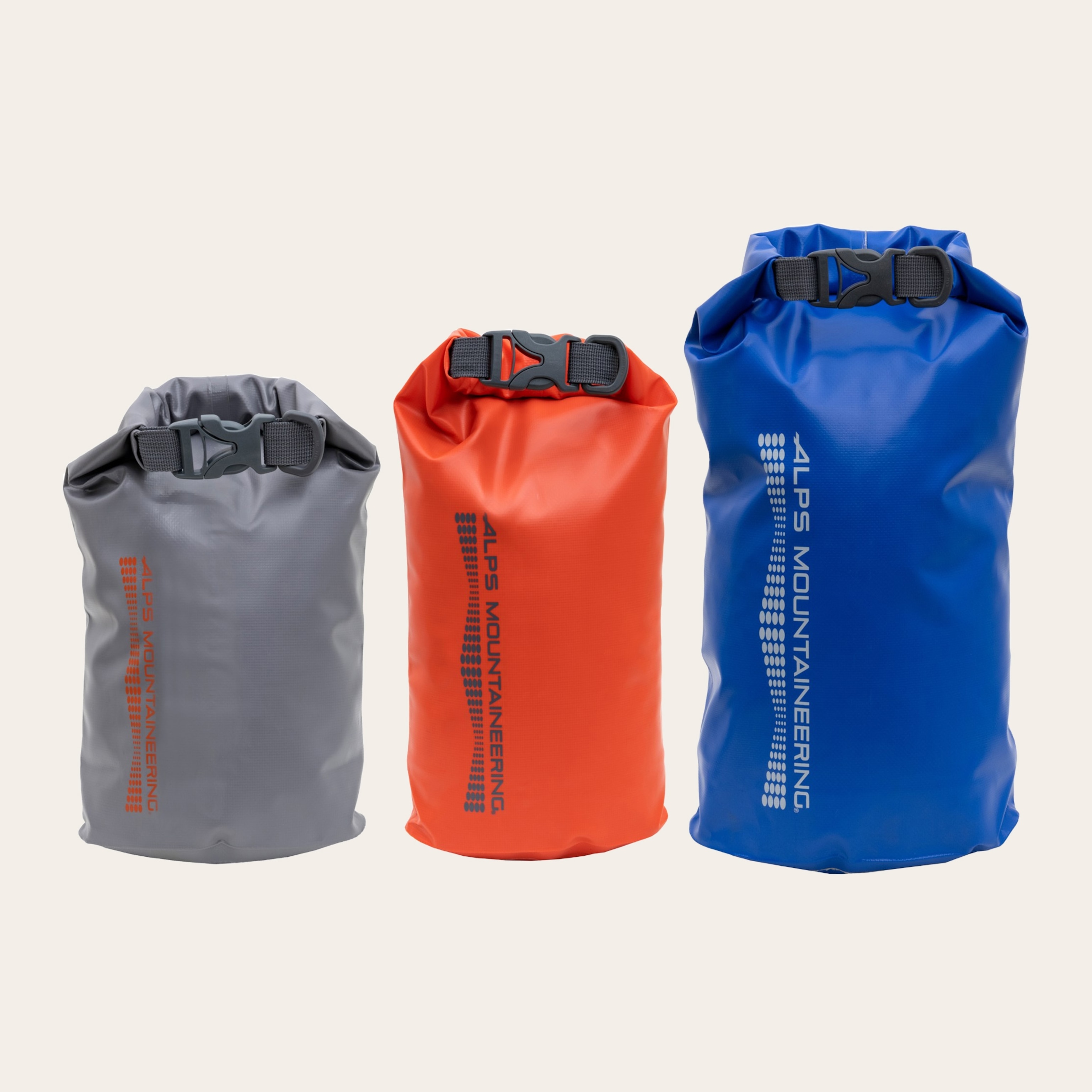 A multi-pack of ALPS dry bags