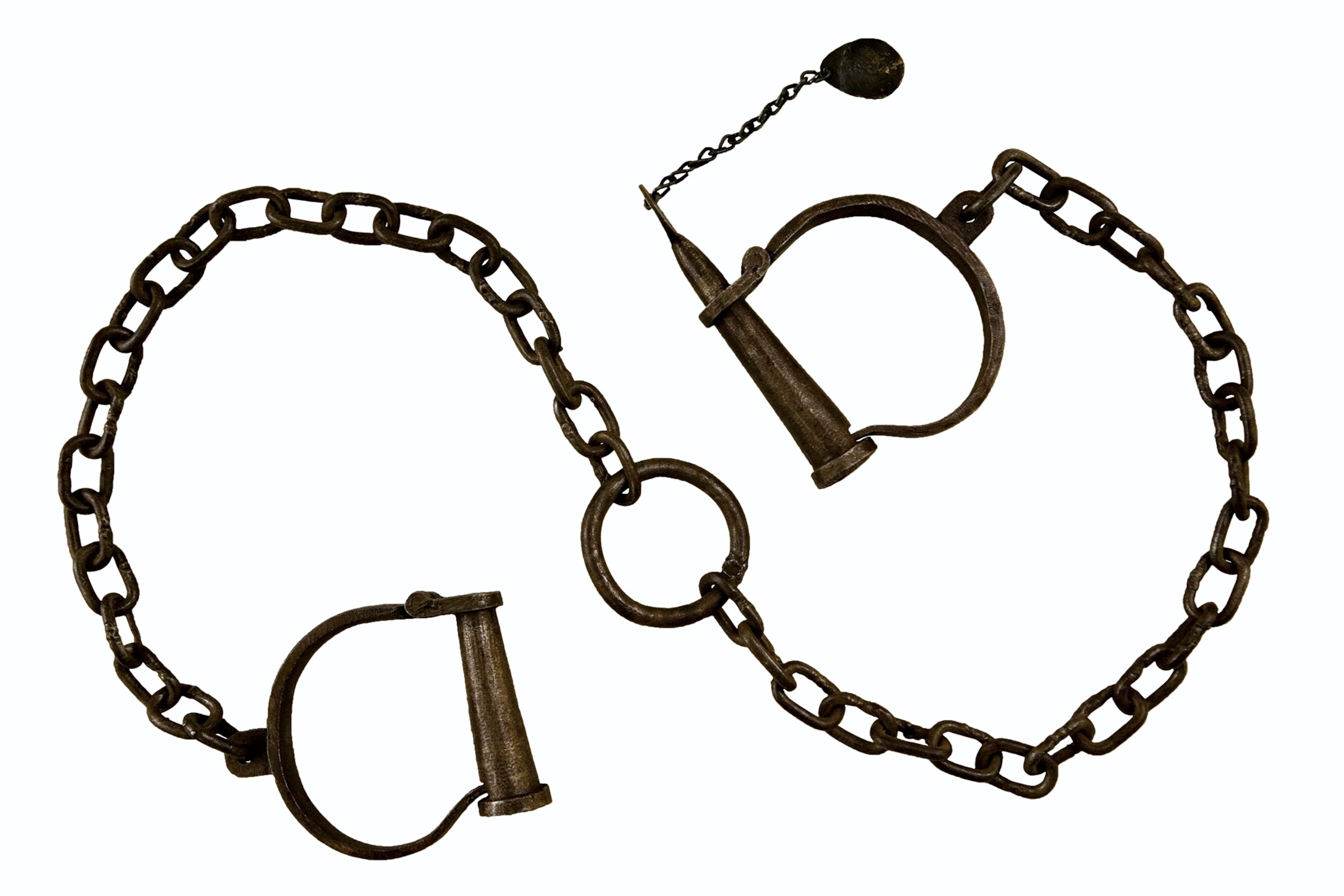Leg shackles used on enslaved people in Fredericksburg, Virginia