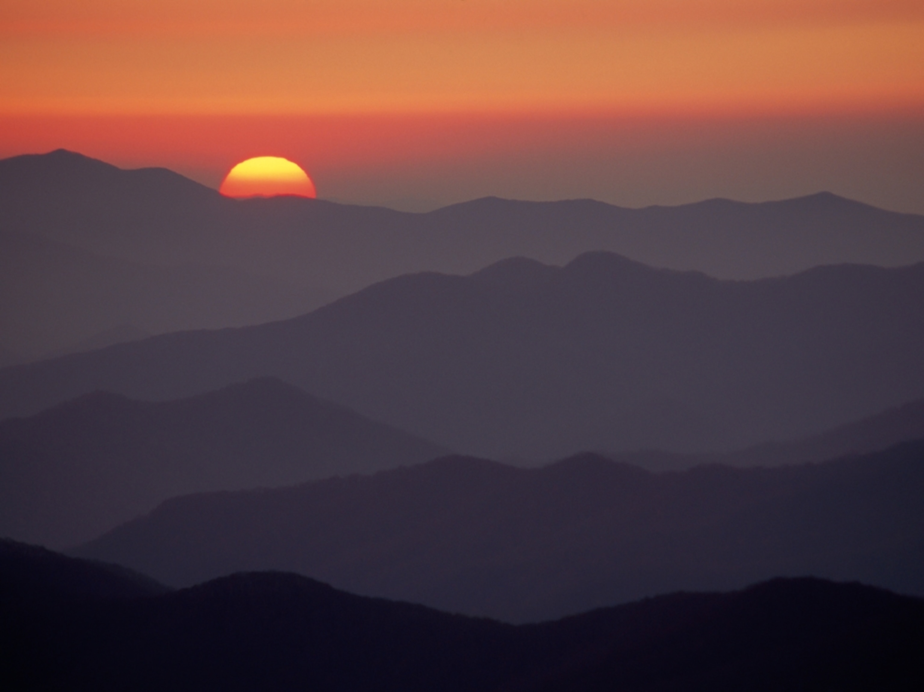 sunset over Great Smoky Mountains National Park