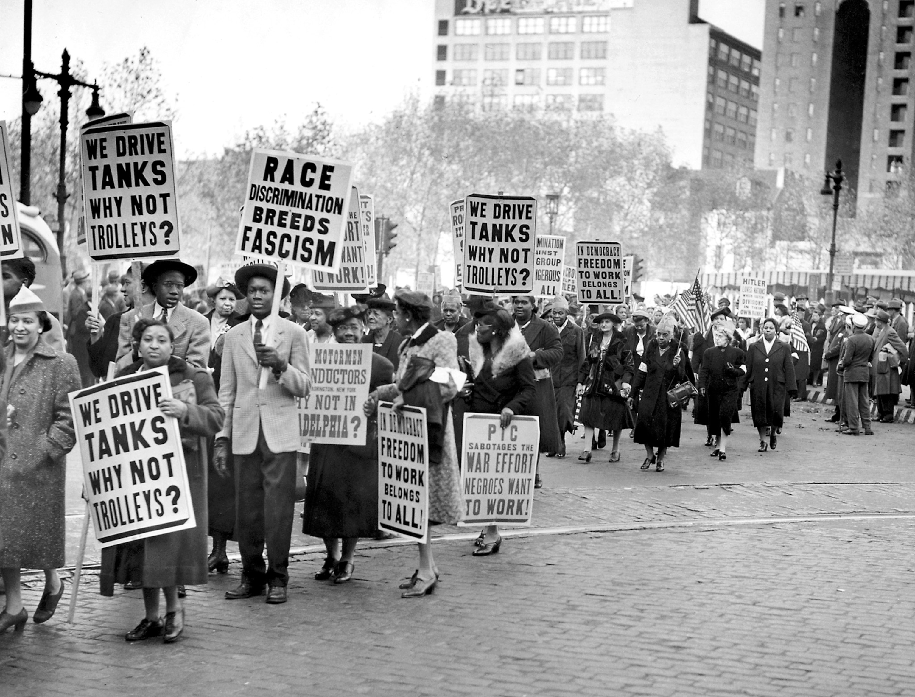 striking trolley workers in Philadelphia
