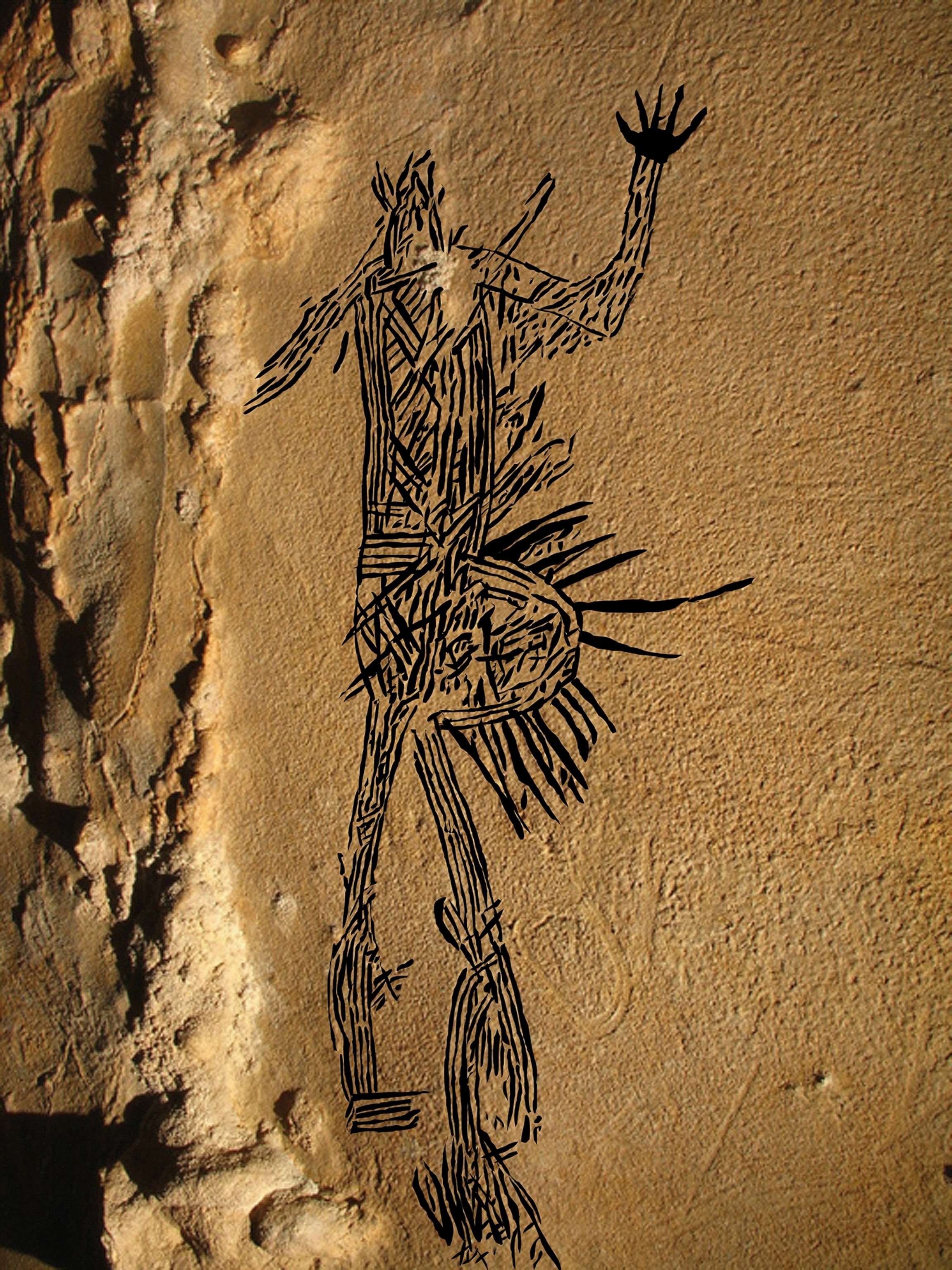 Cave mud drawing