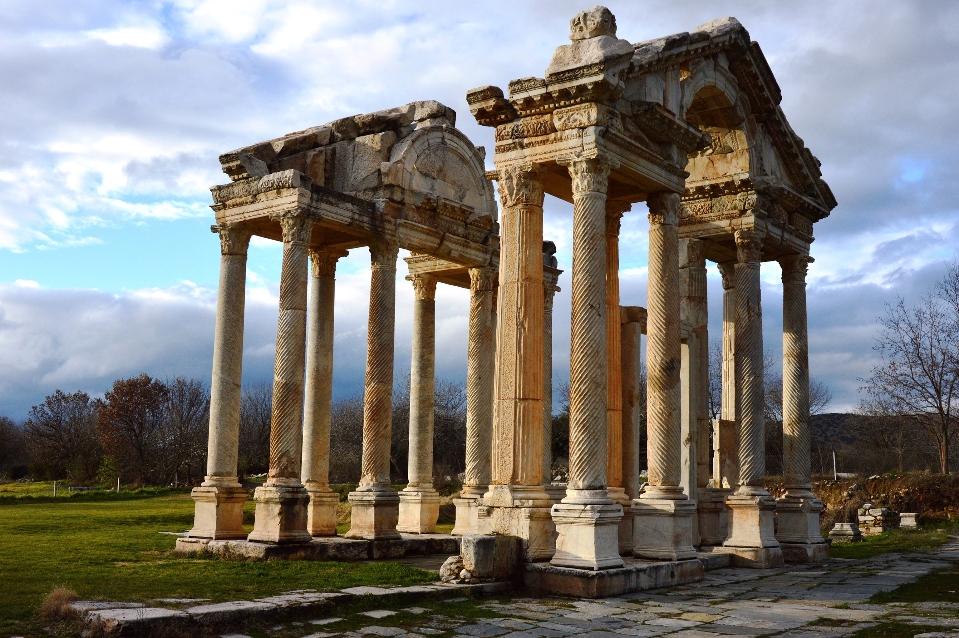 Roman monument Tetrapylon in Aphrodisias, Turkey