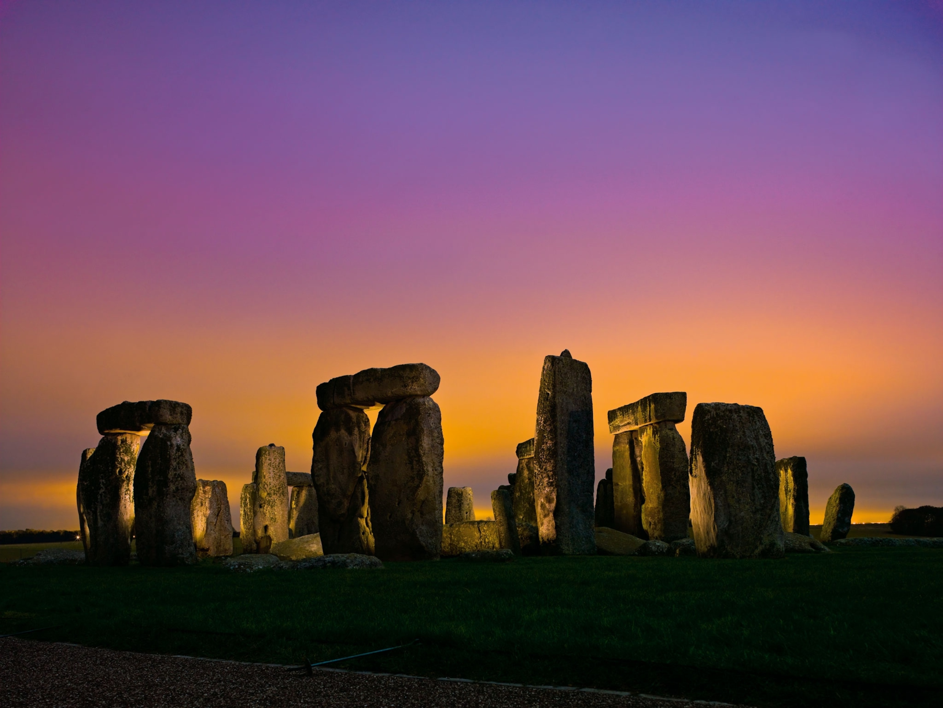 Stonehenge seen at nighttime