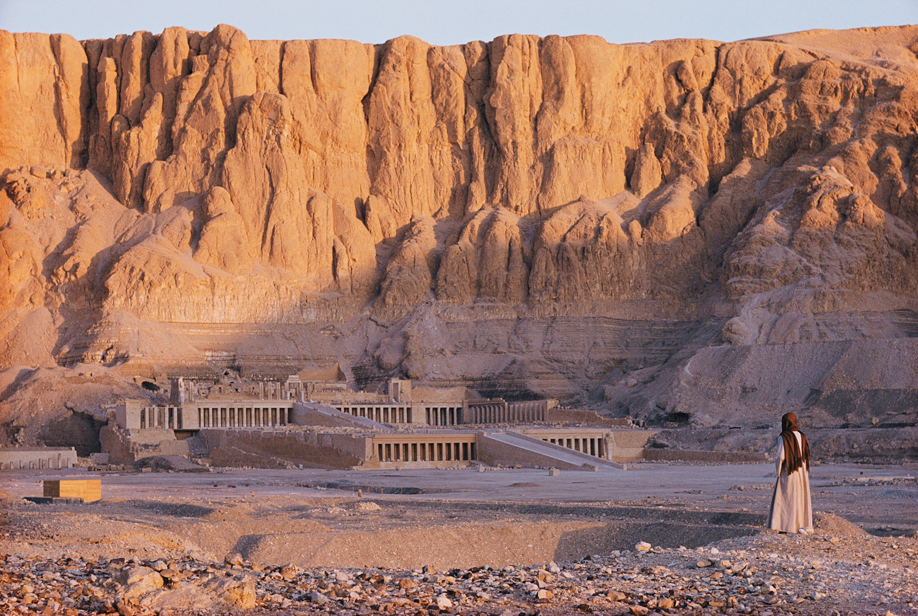 a mortuary below a cliff