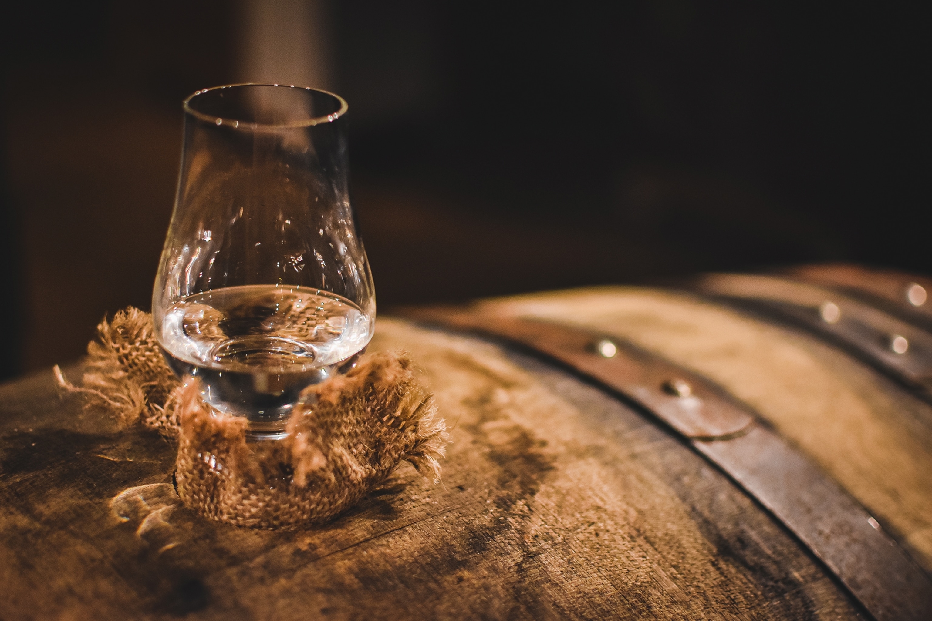 A dram of Chocolate Malt New Make spirit from the artisanal Holyrood Distillery in Edinburgh.