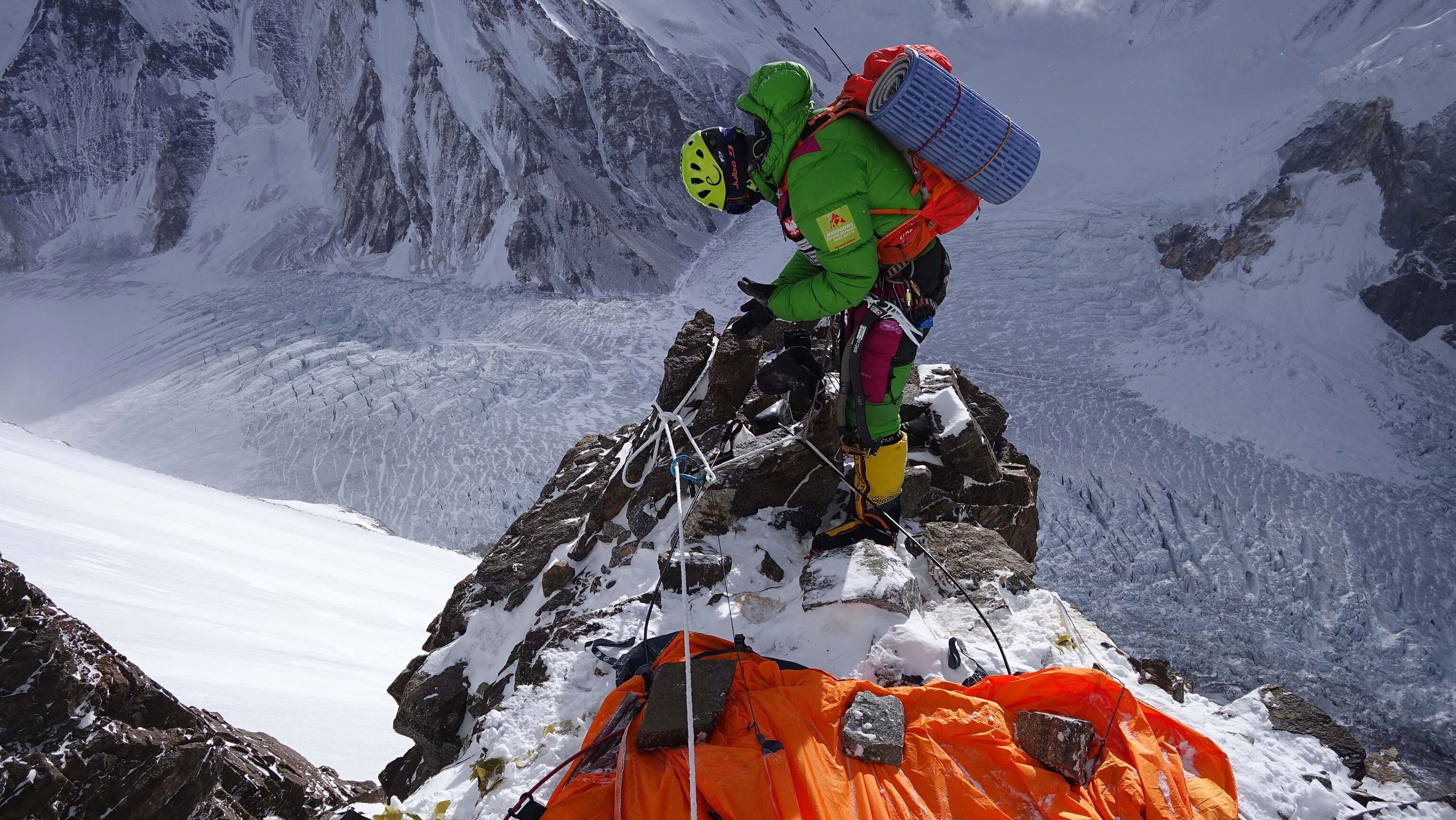 Adam Bielecki getting ready to climb to Camp 2