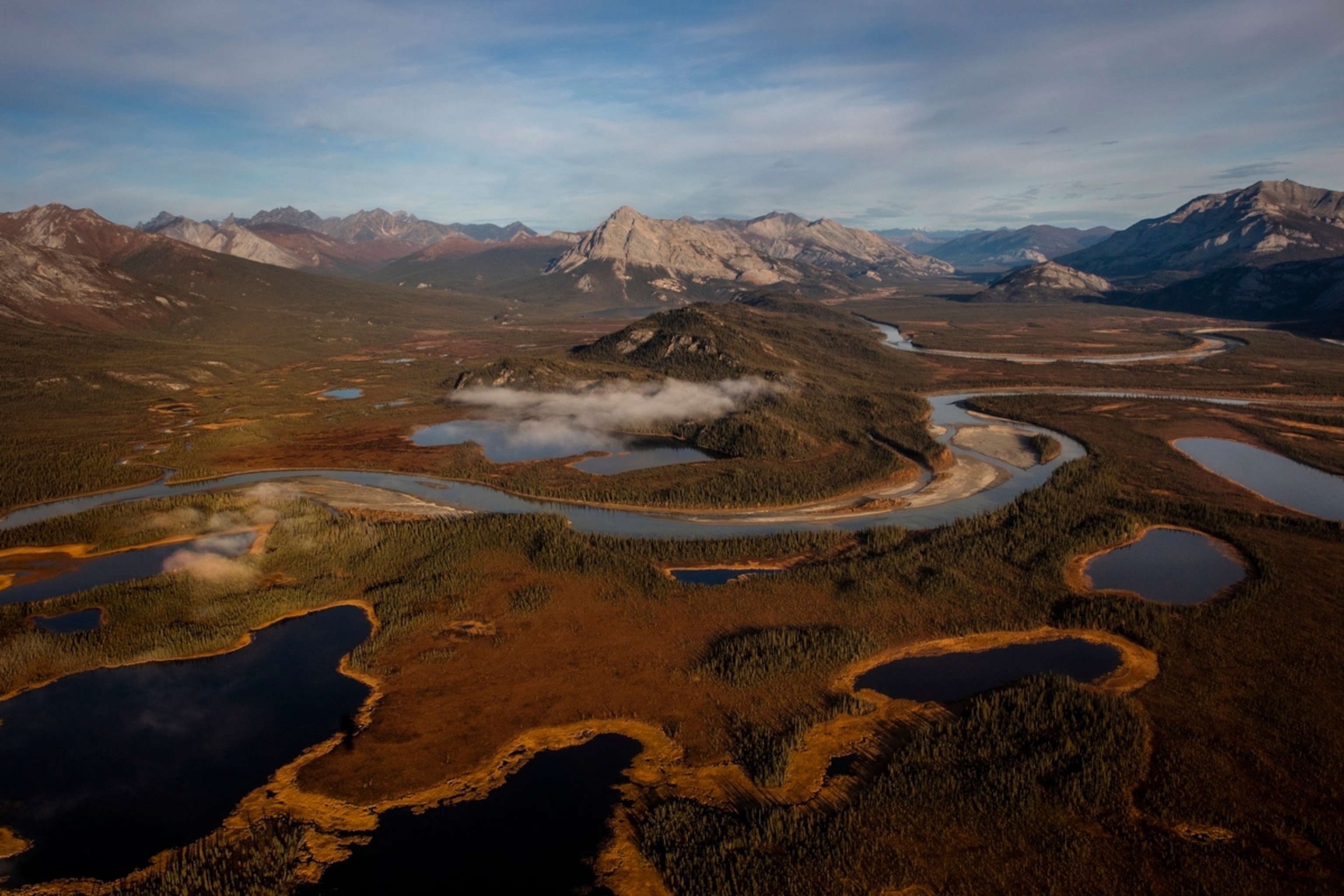 an aerial view of the Alatna river