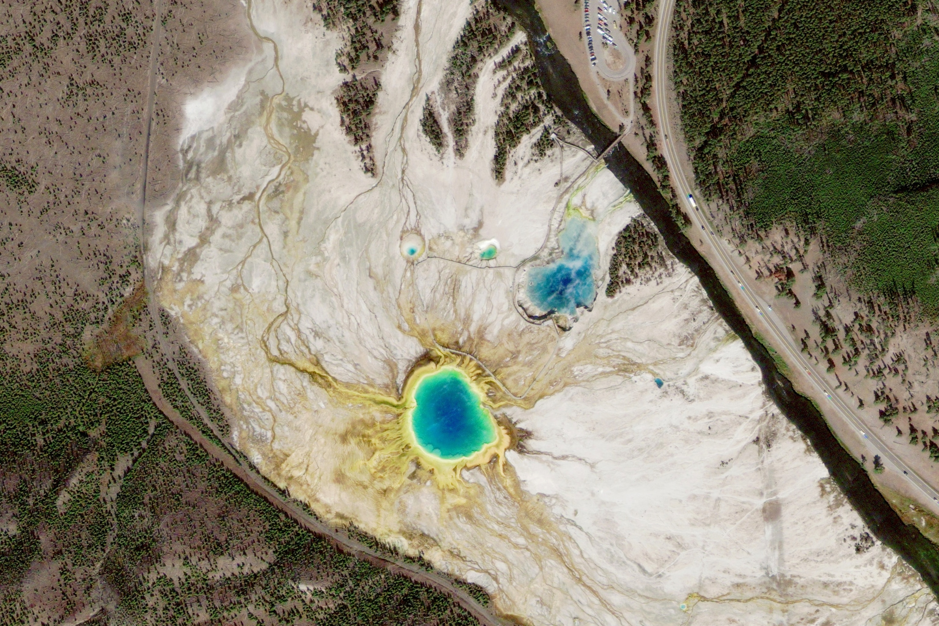 Yellowstone National Park taken from a satellite