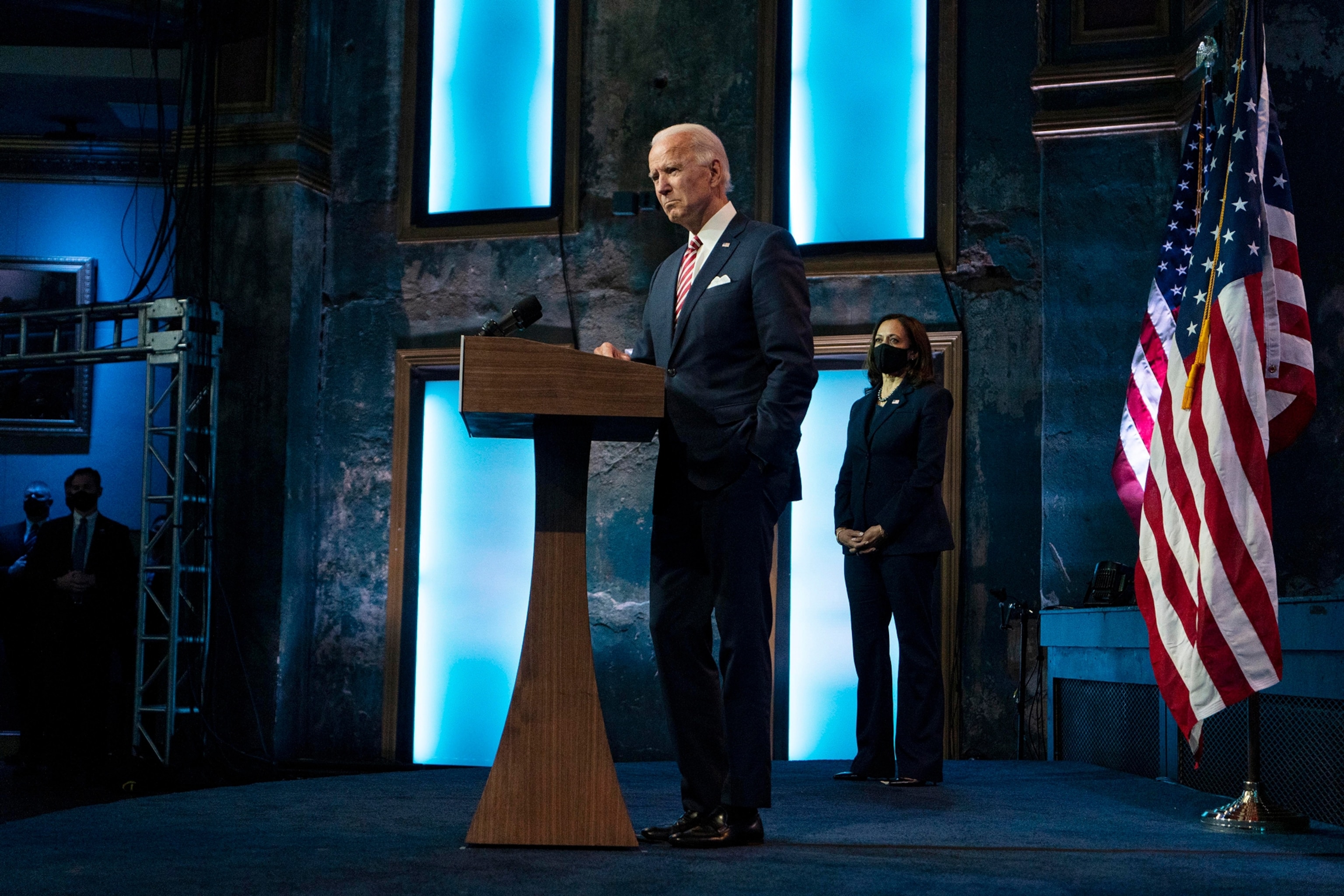 President-elect Joe Biden speaks at the Queen Theater in Wilmington